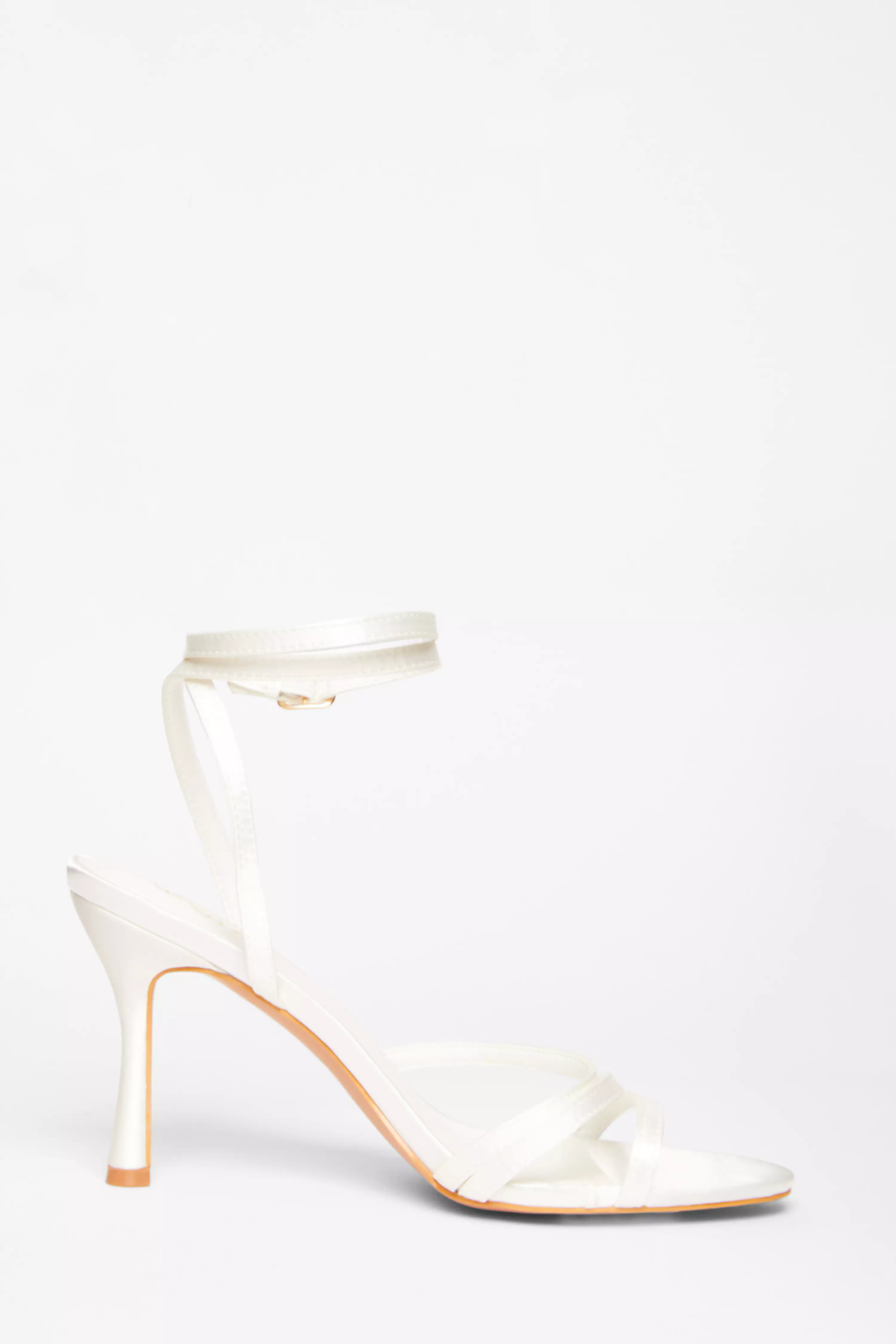 Bridal White Strappy Heels