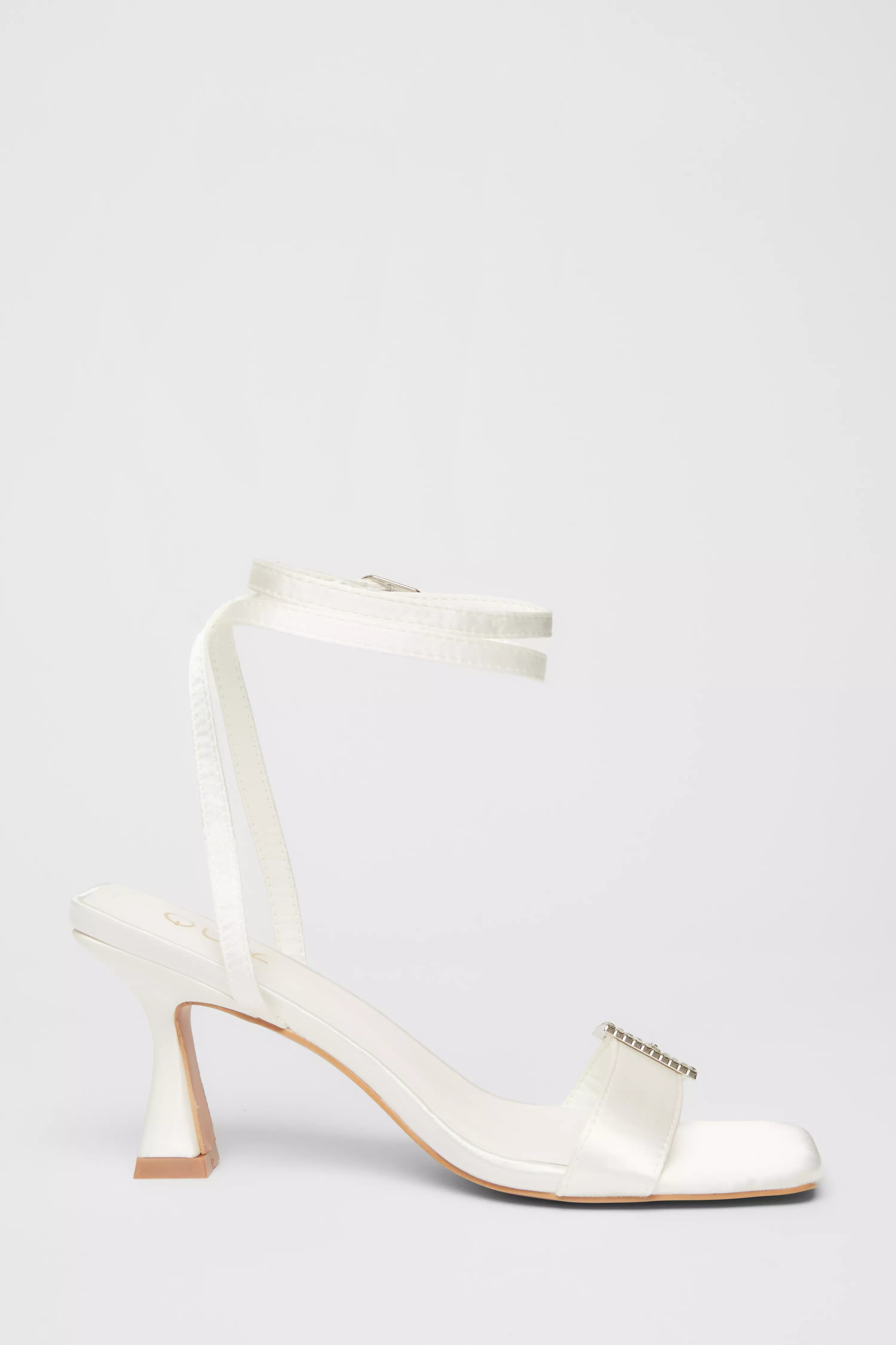 Bridal White Buckle Front Heels