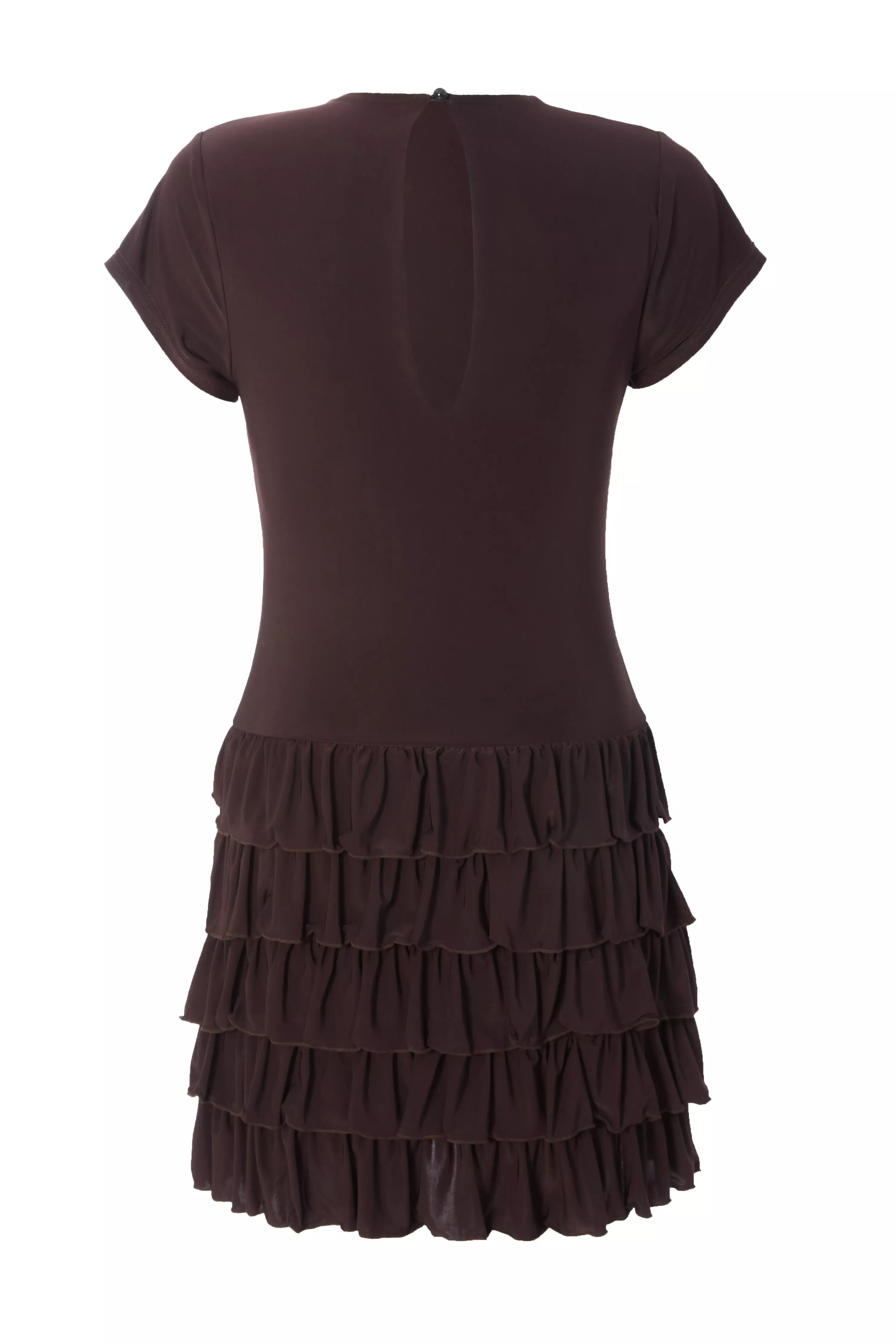 Brown Ruffle Skort Playsuit