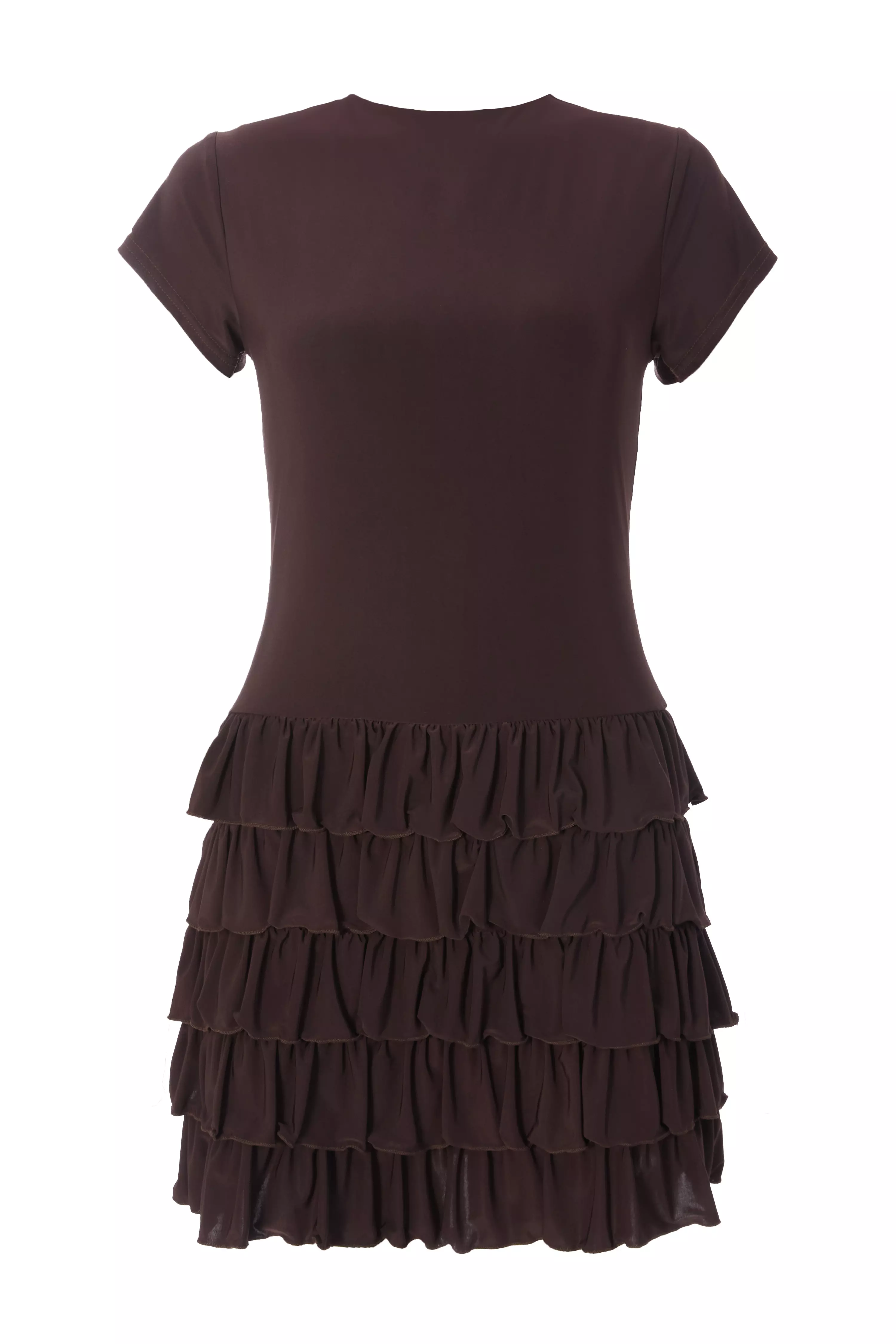 Brown Ruffle Skort Playsuit