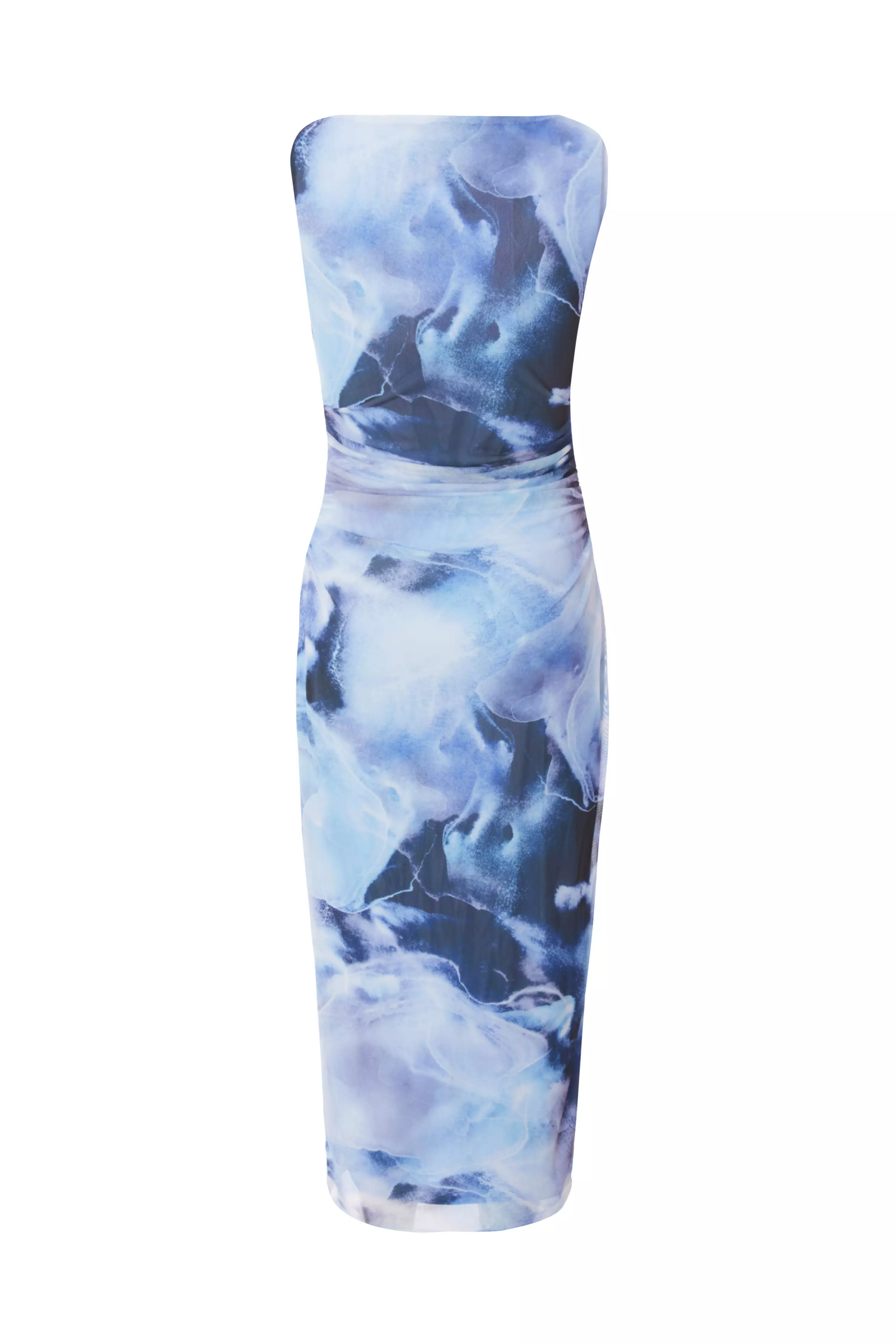 Blue Printed Midaxi Dress