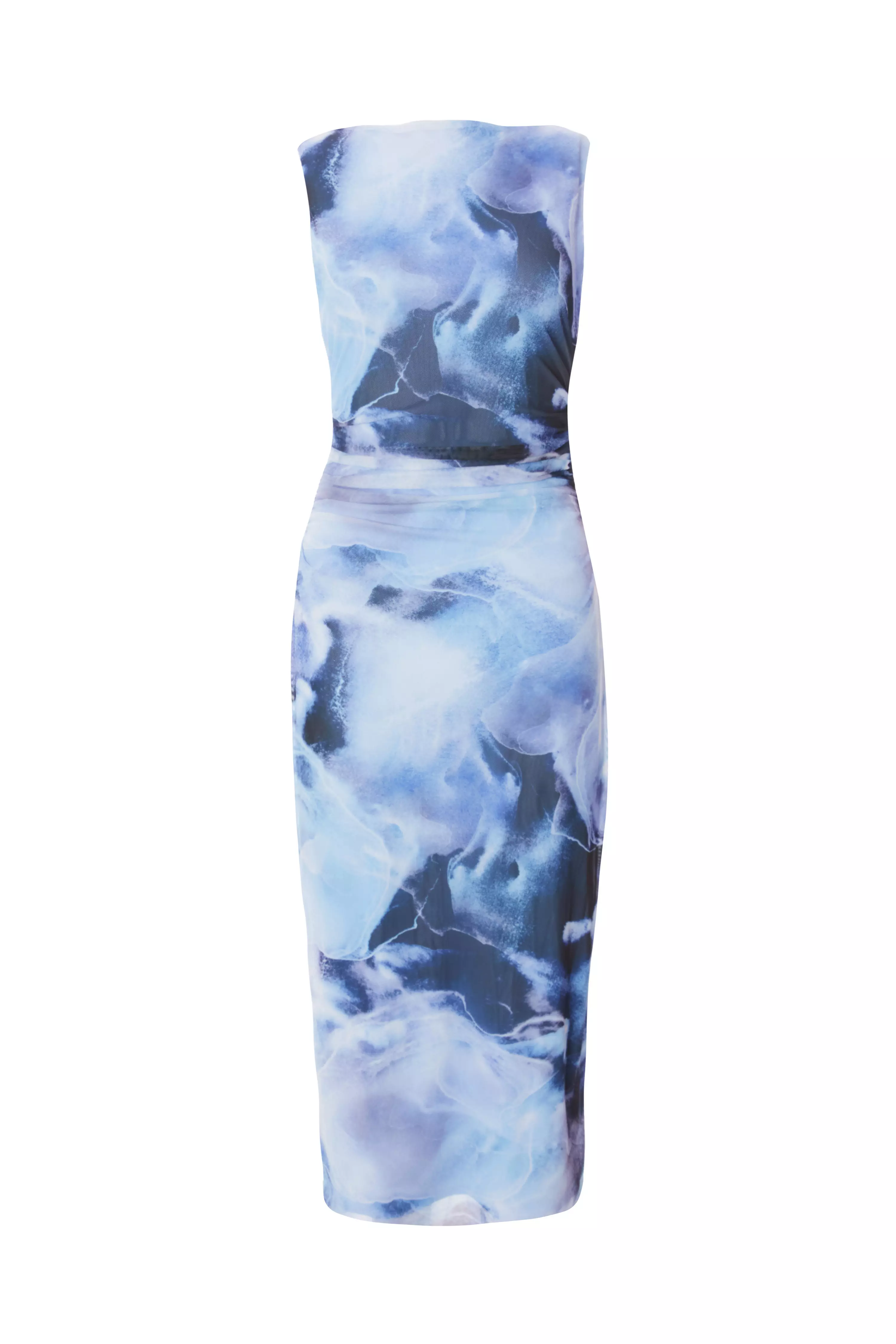 Blue Printed Midaxi Dress