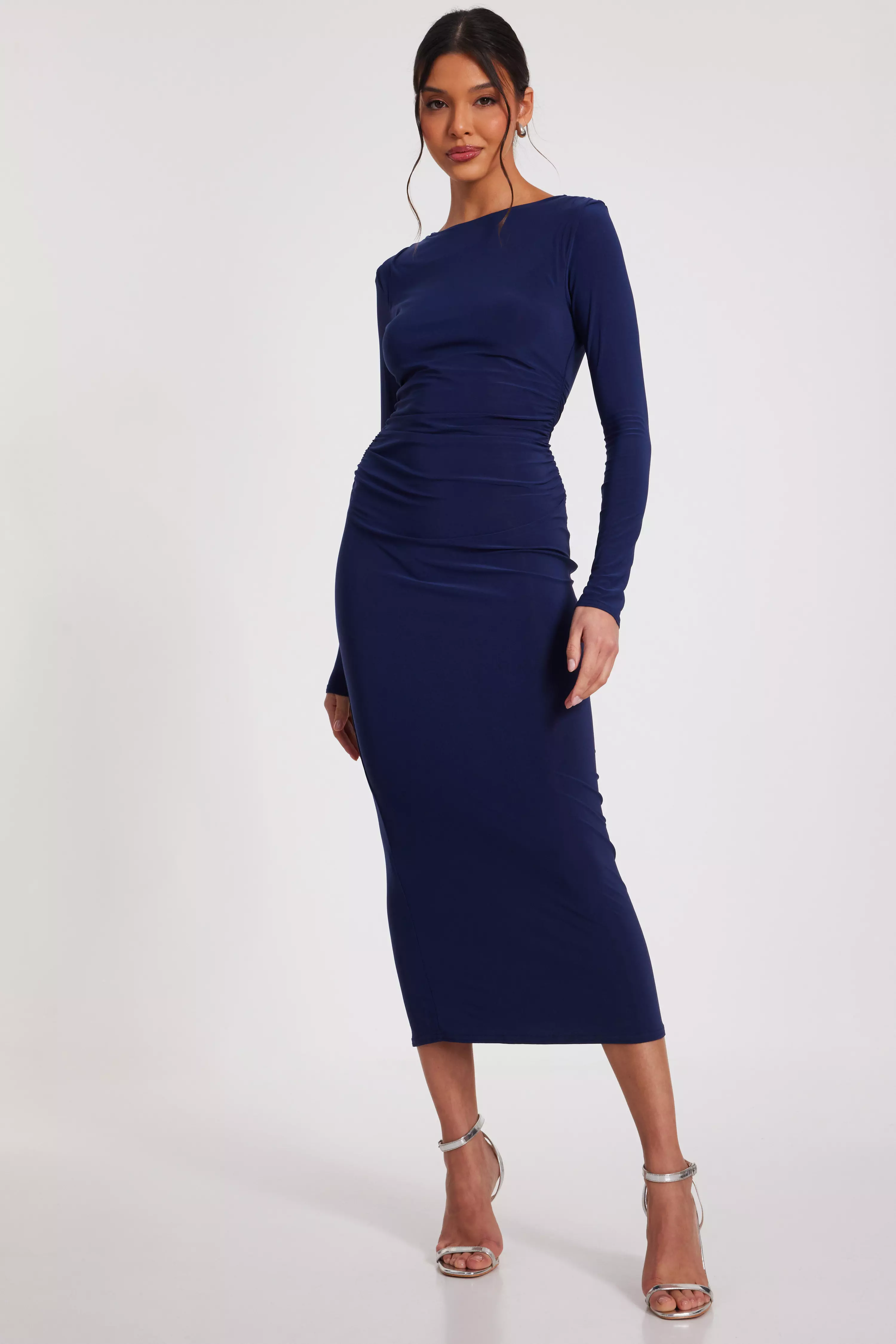 Indigo Ruched Midaxi Dress