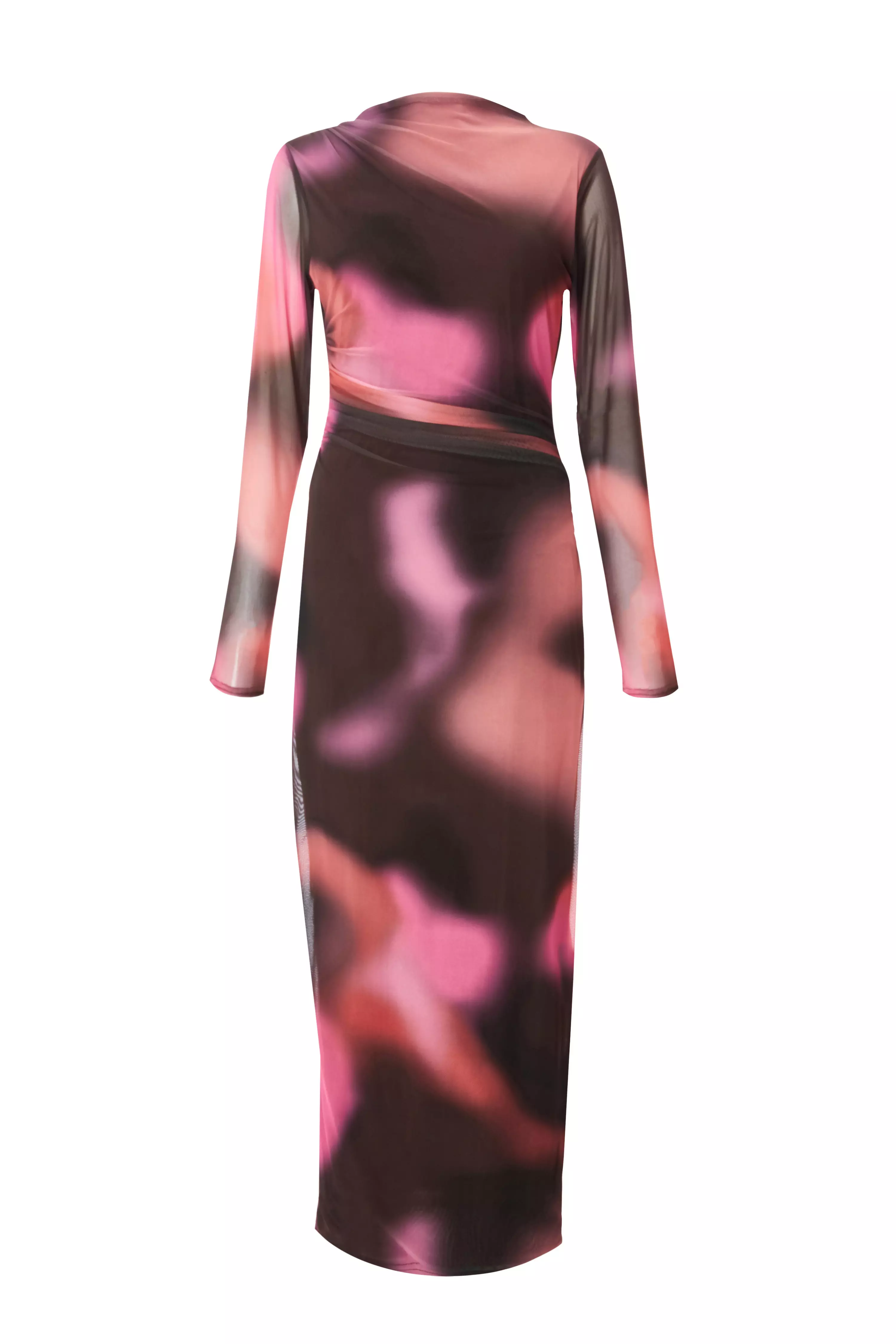 Brown Marble Print Midaxi Dress