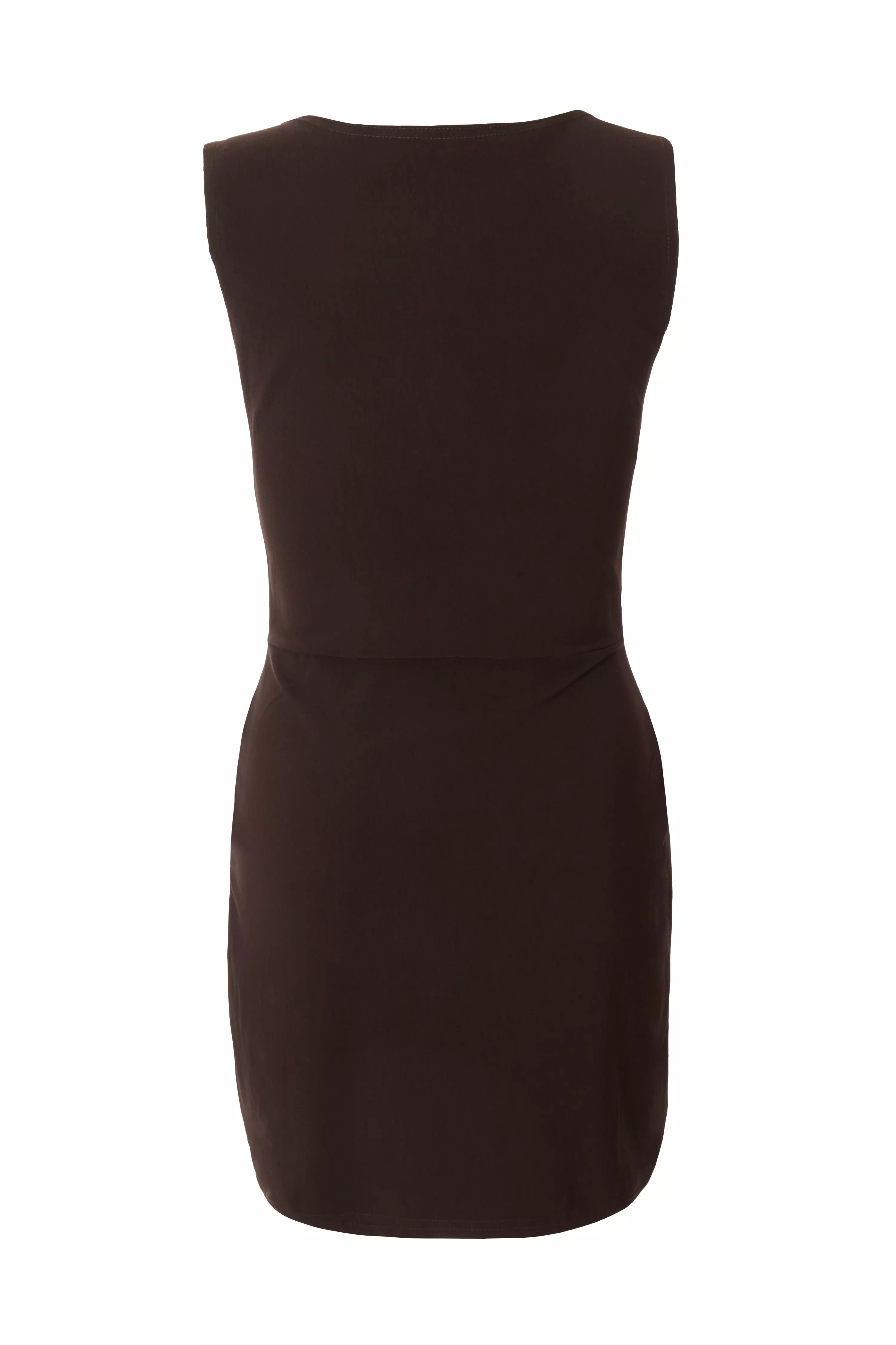 Brown Square Neck Mini Dress