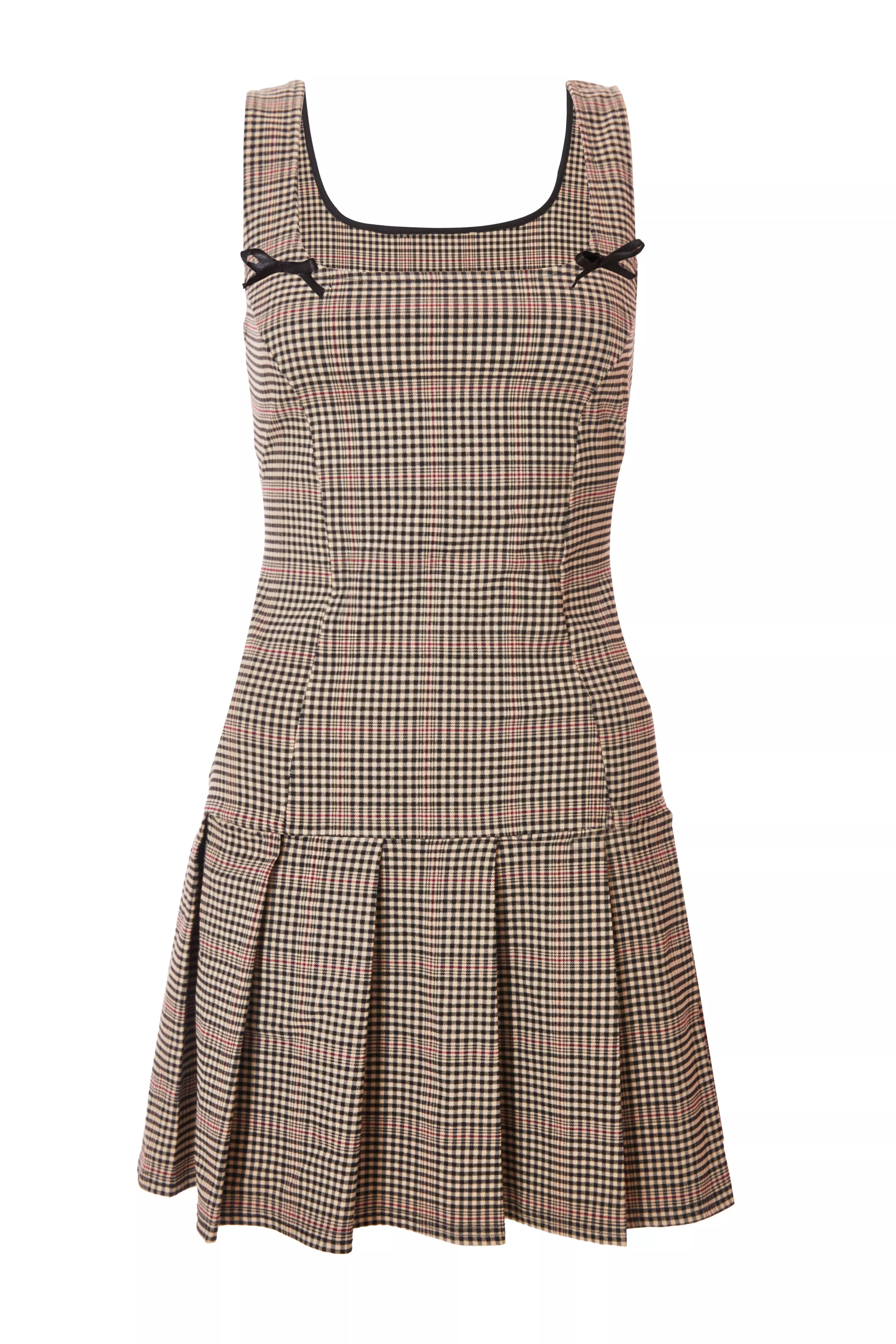 Stone Checked Mini Dress