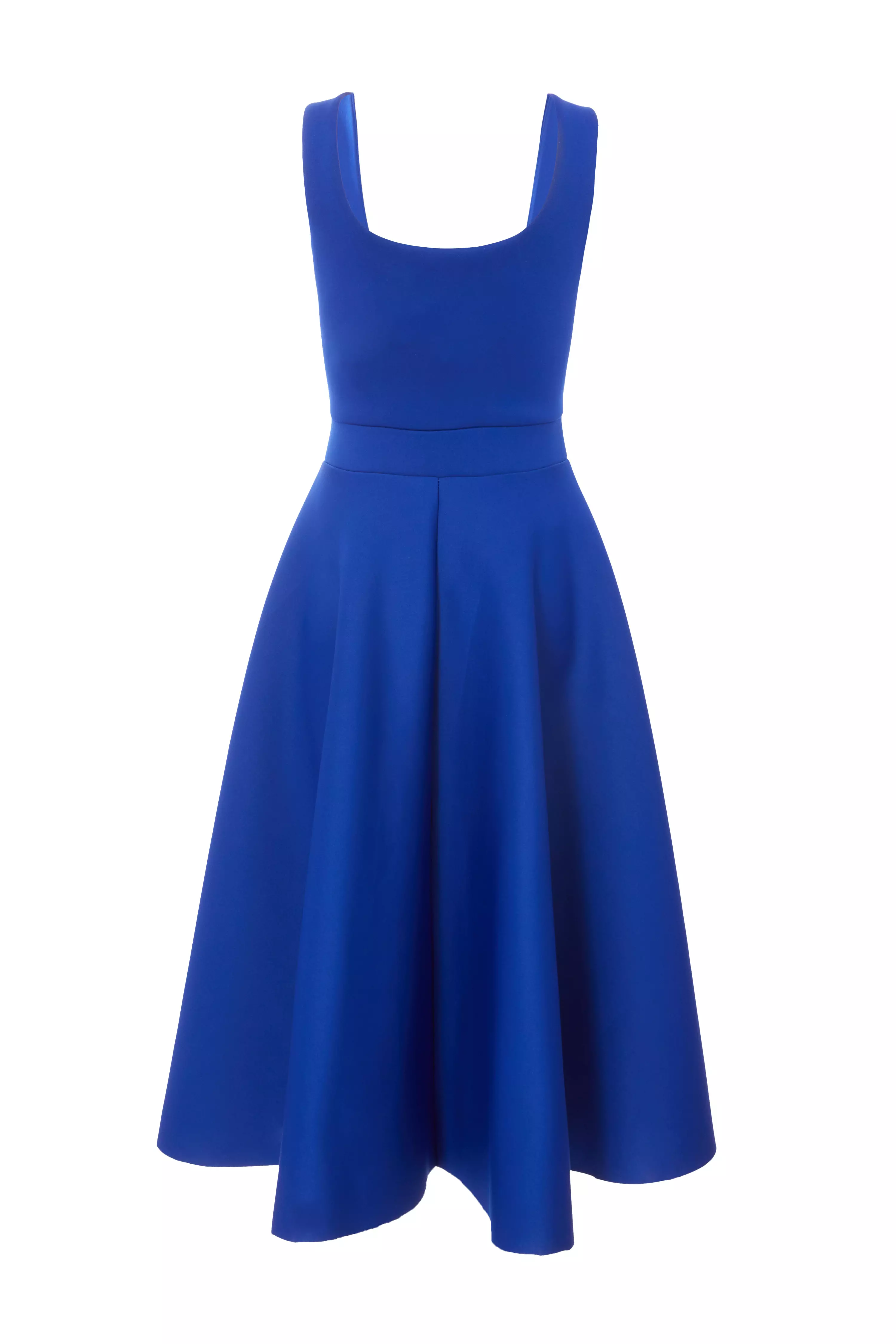 Royal Blue A-Line Midi Dress