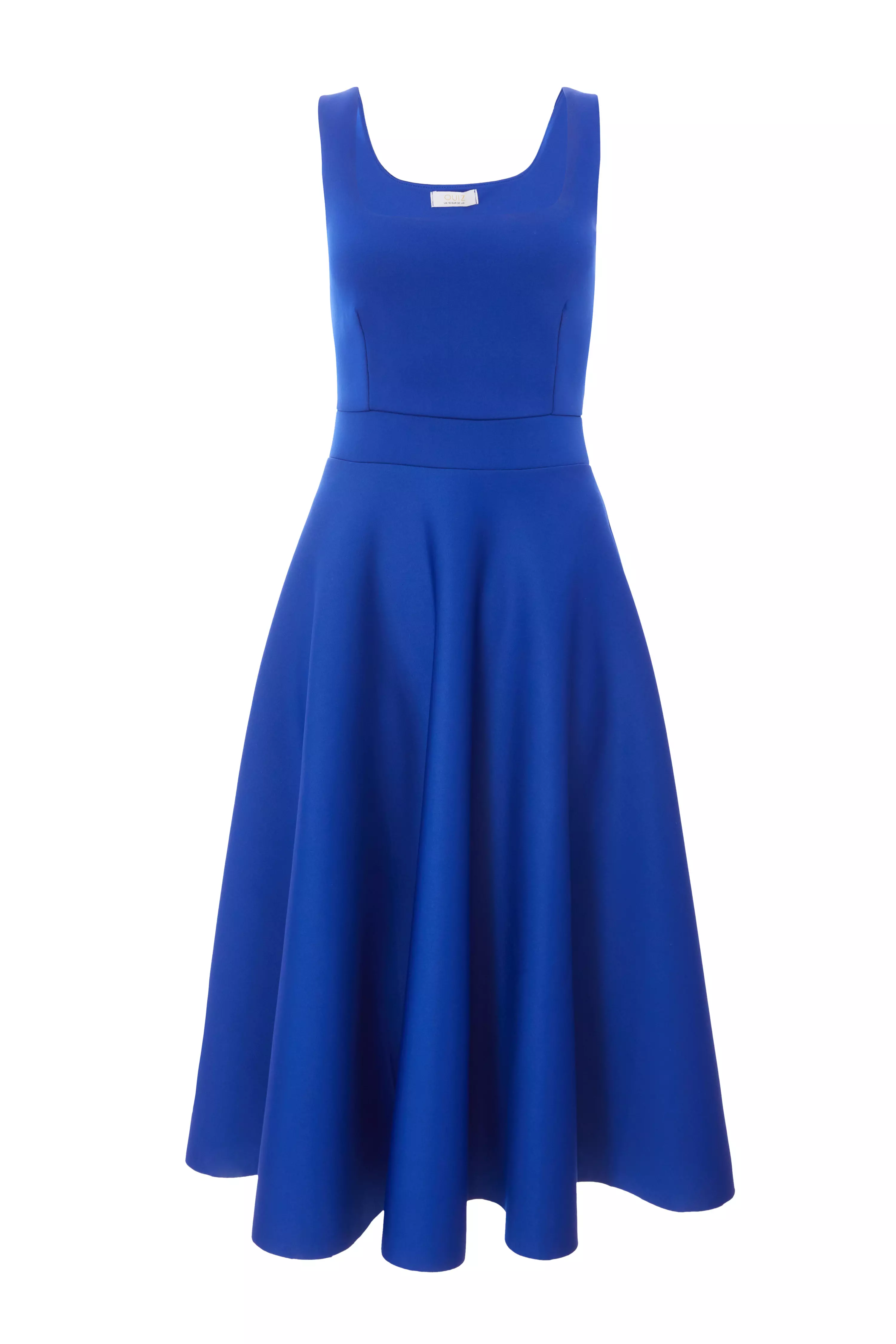 Royal Blue A-Line Midi Dress