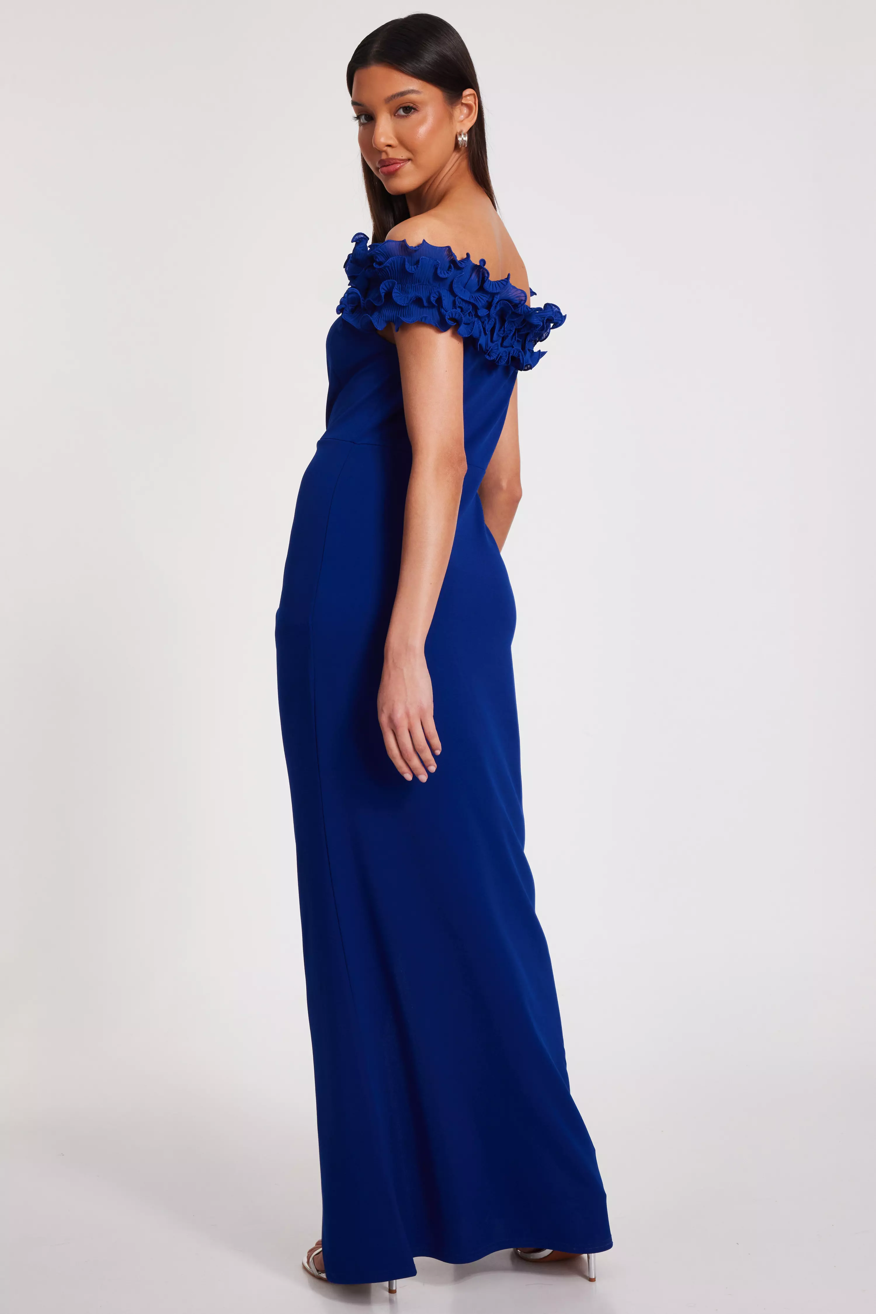 Royal Blue Ruffle Maxi Dress