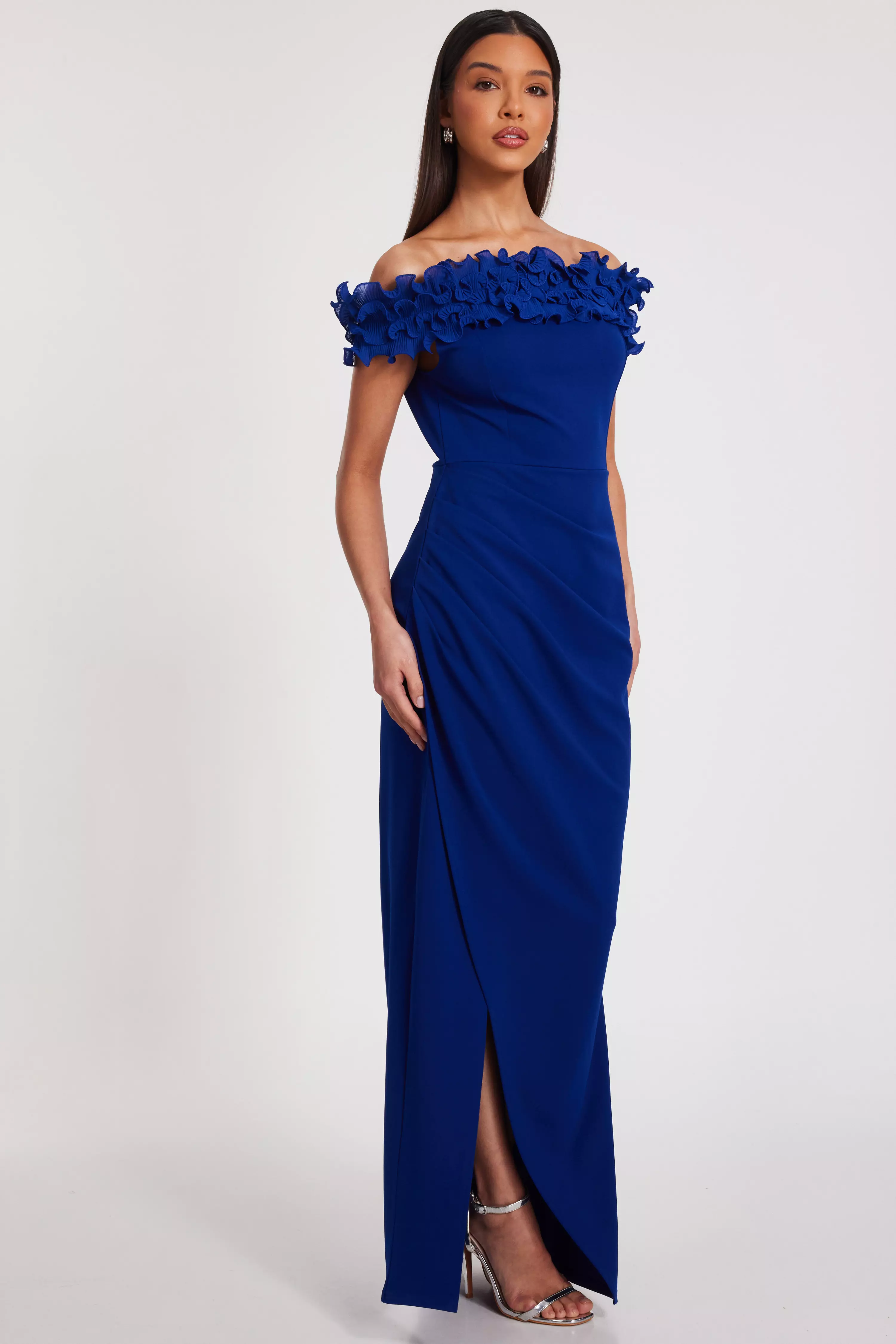 Royal Blue Ruffle Maxi Dress