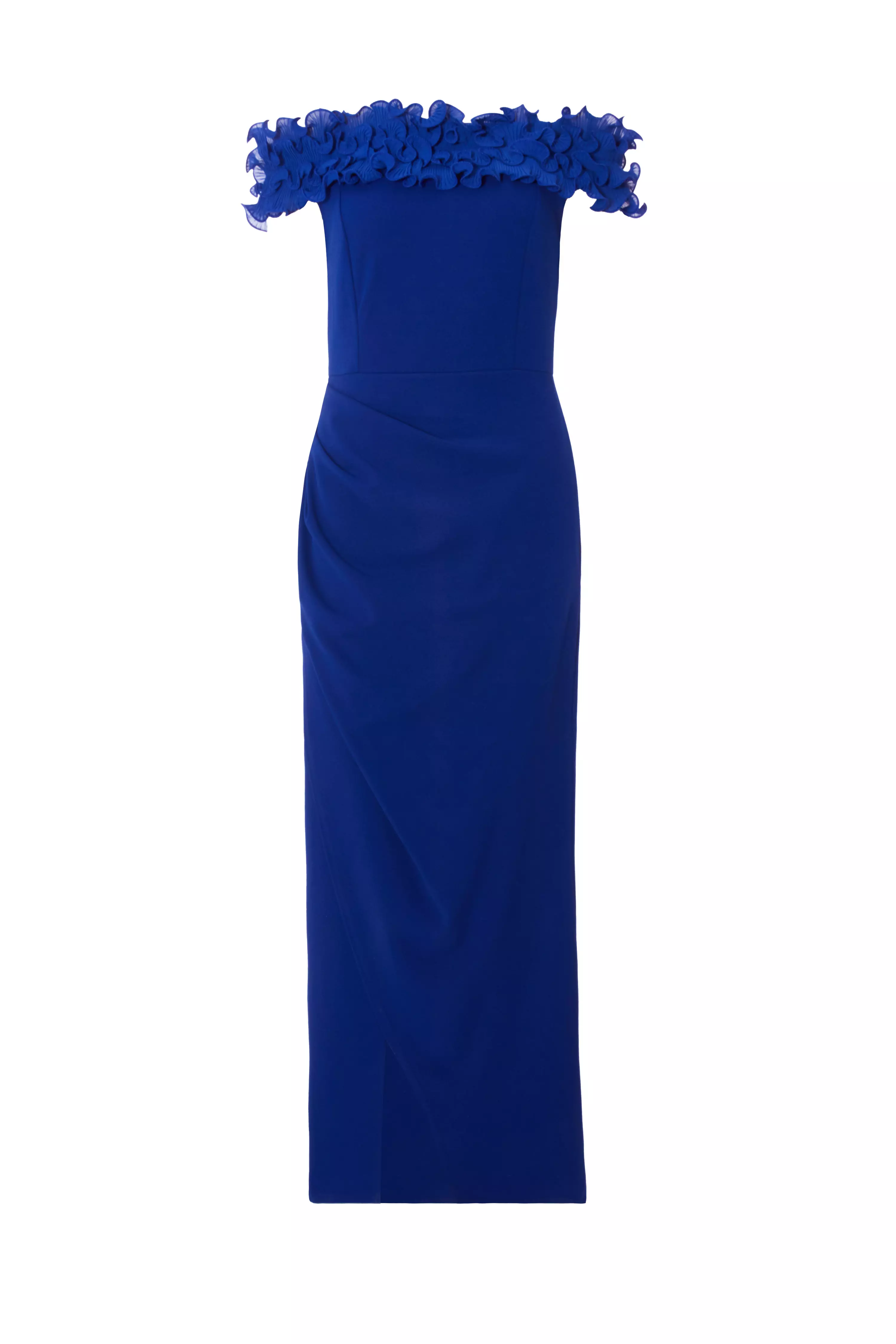 Royal Blue Ruffle Maxi Dress