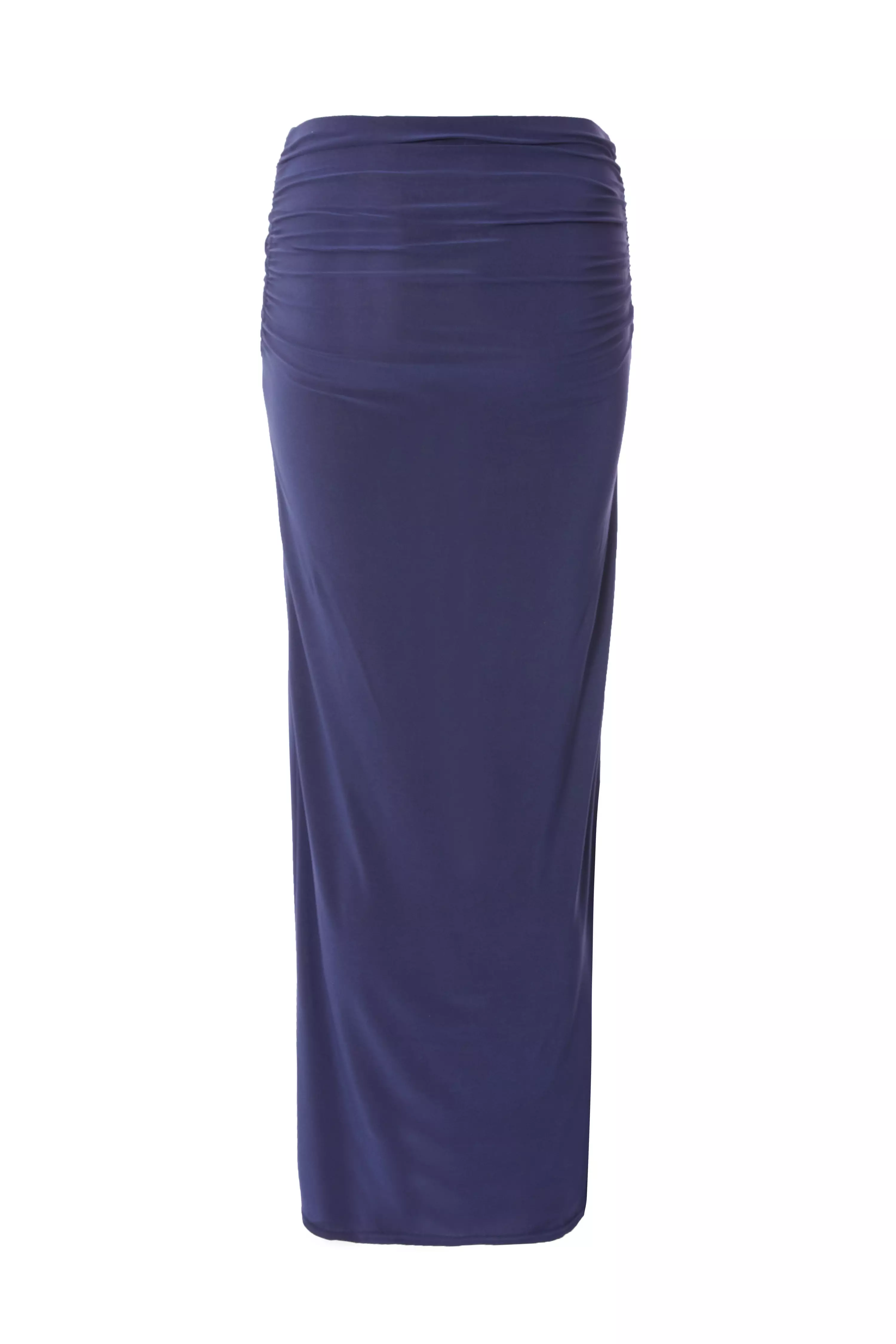 Indigo Buckle Detail Maxi Skirt