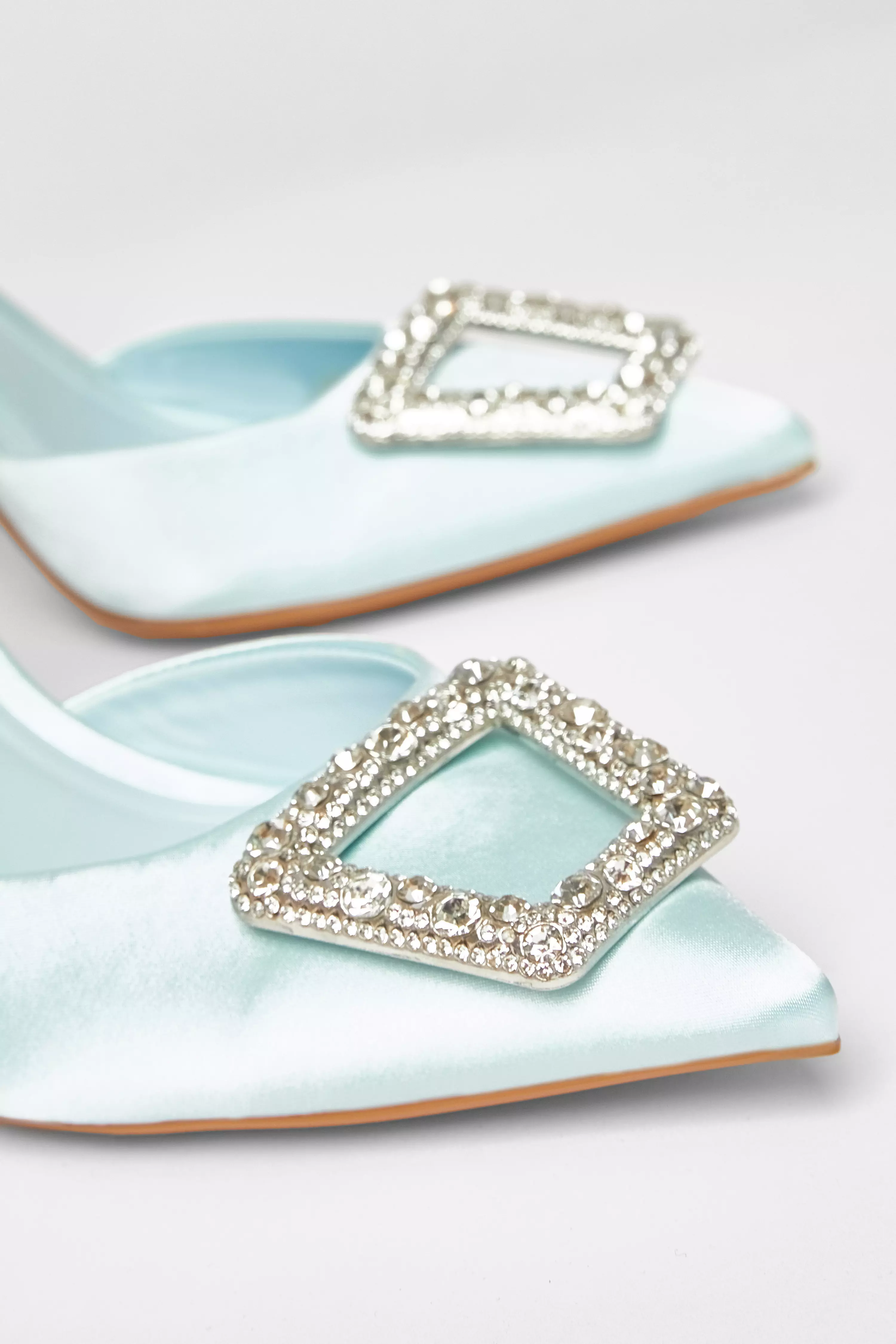 Bridal Pale Blue Brooch Court Heels