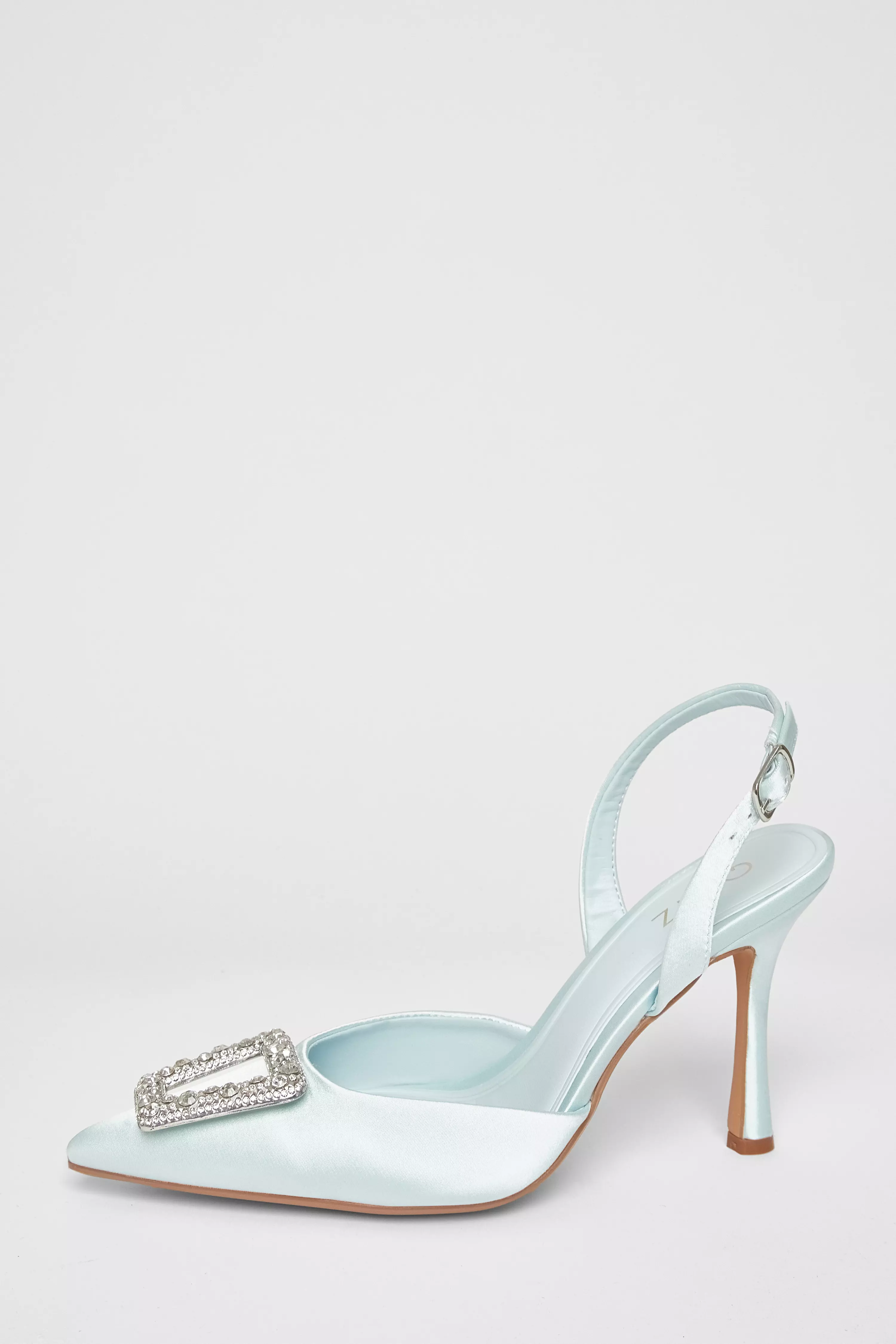 Bridal Pale Blue Brooch Court Heels