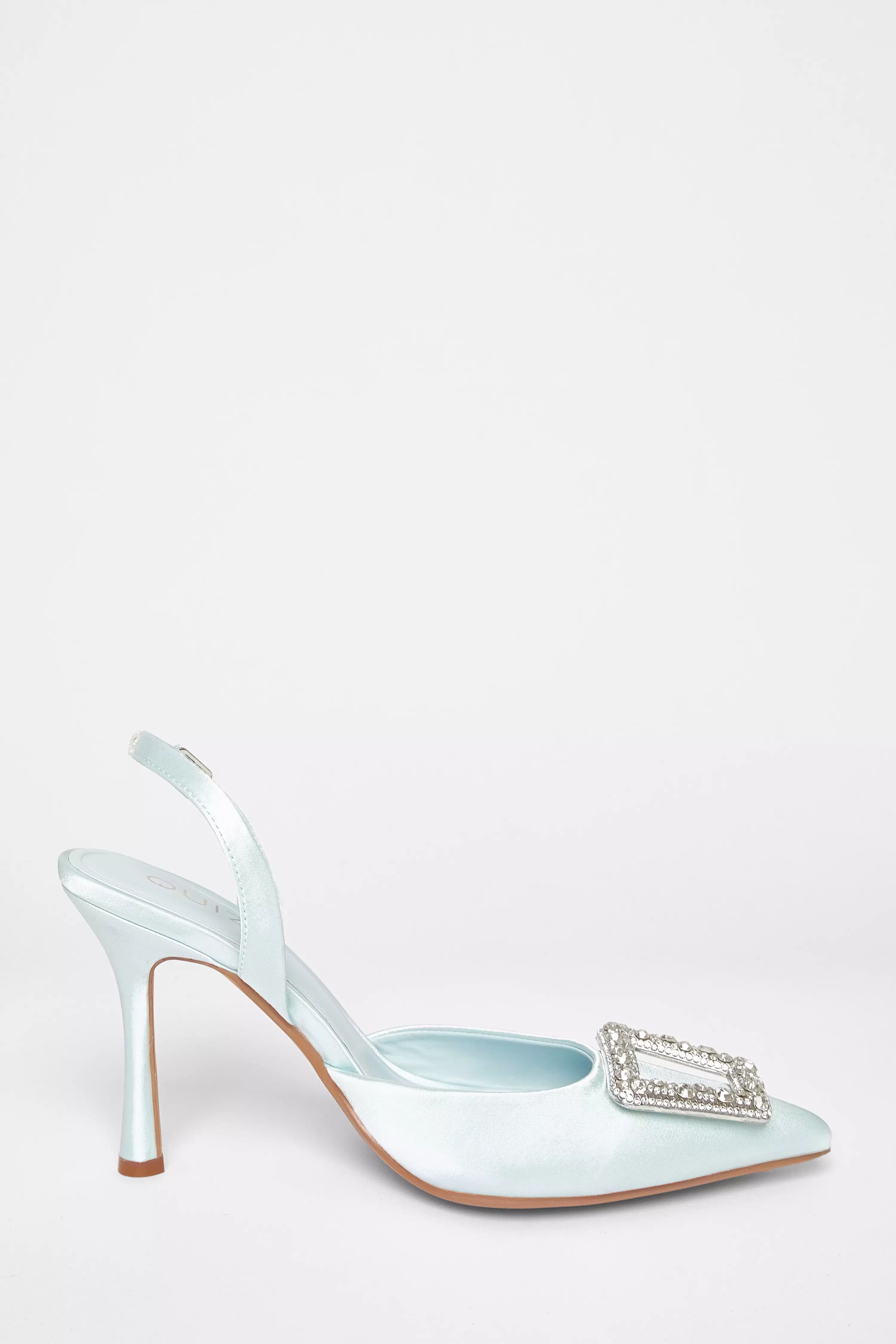 Bridal Pale Blue Brooch Court Heels