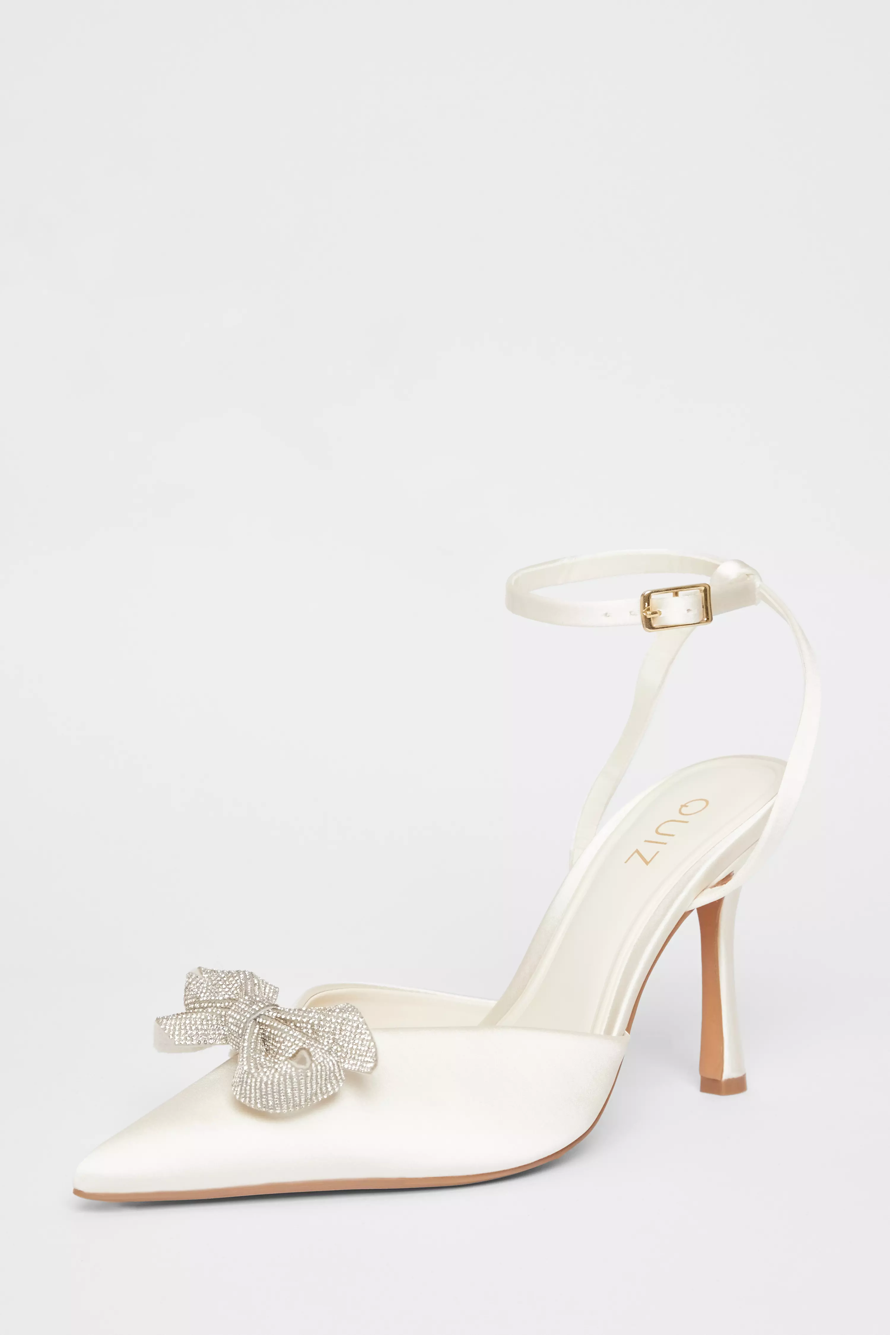 Bridal White Satin Court Heels