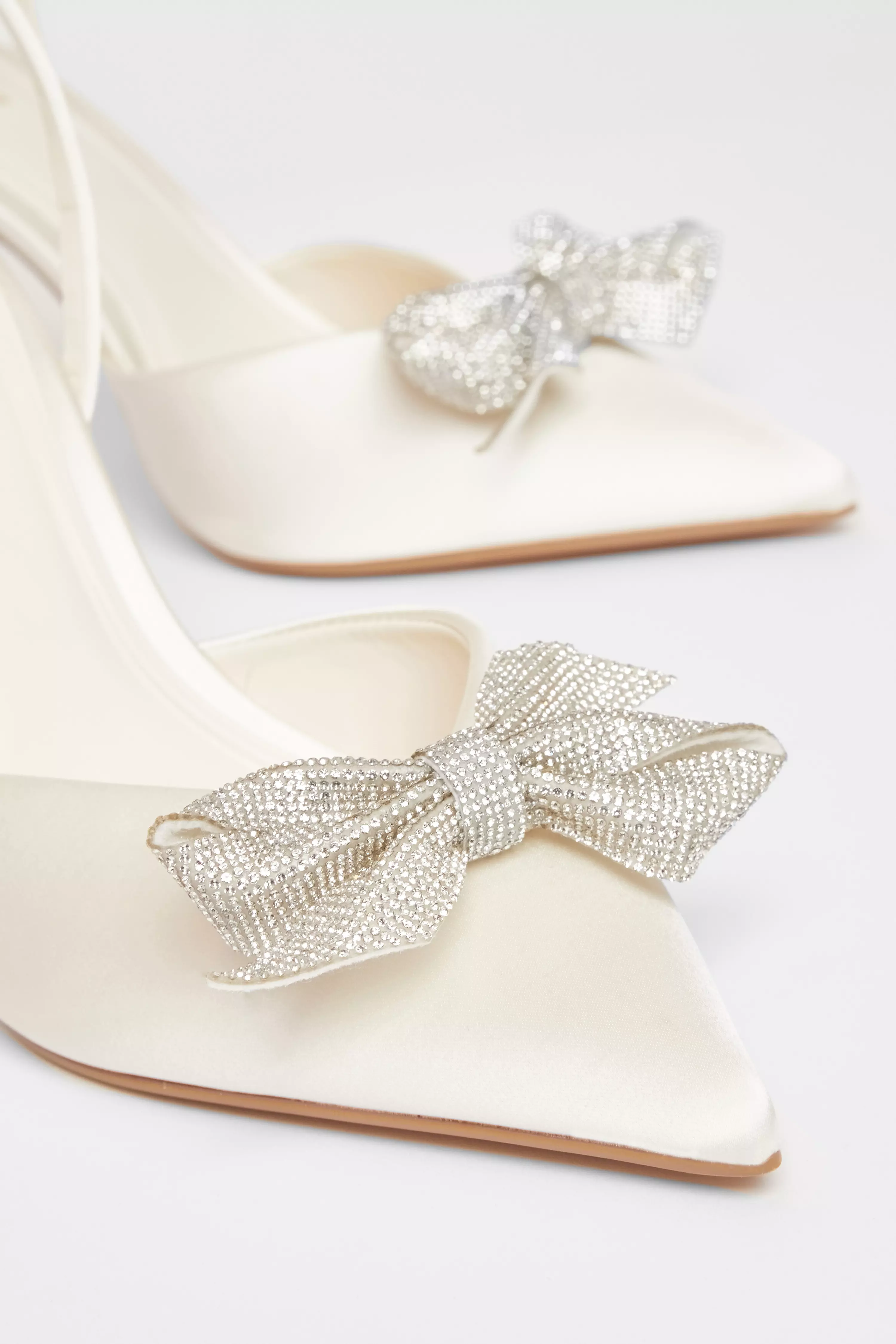 Bridal White Satin Court Heels