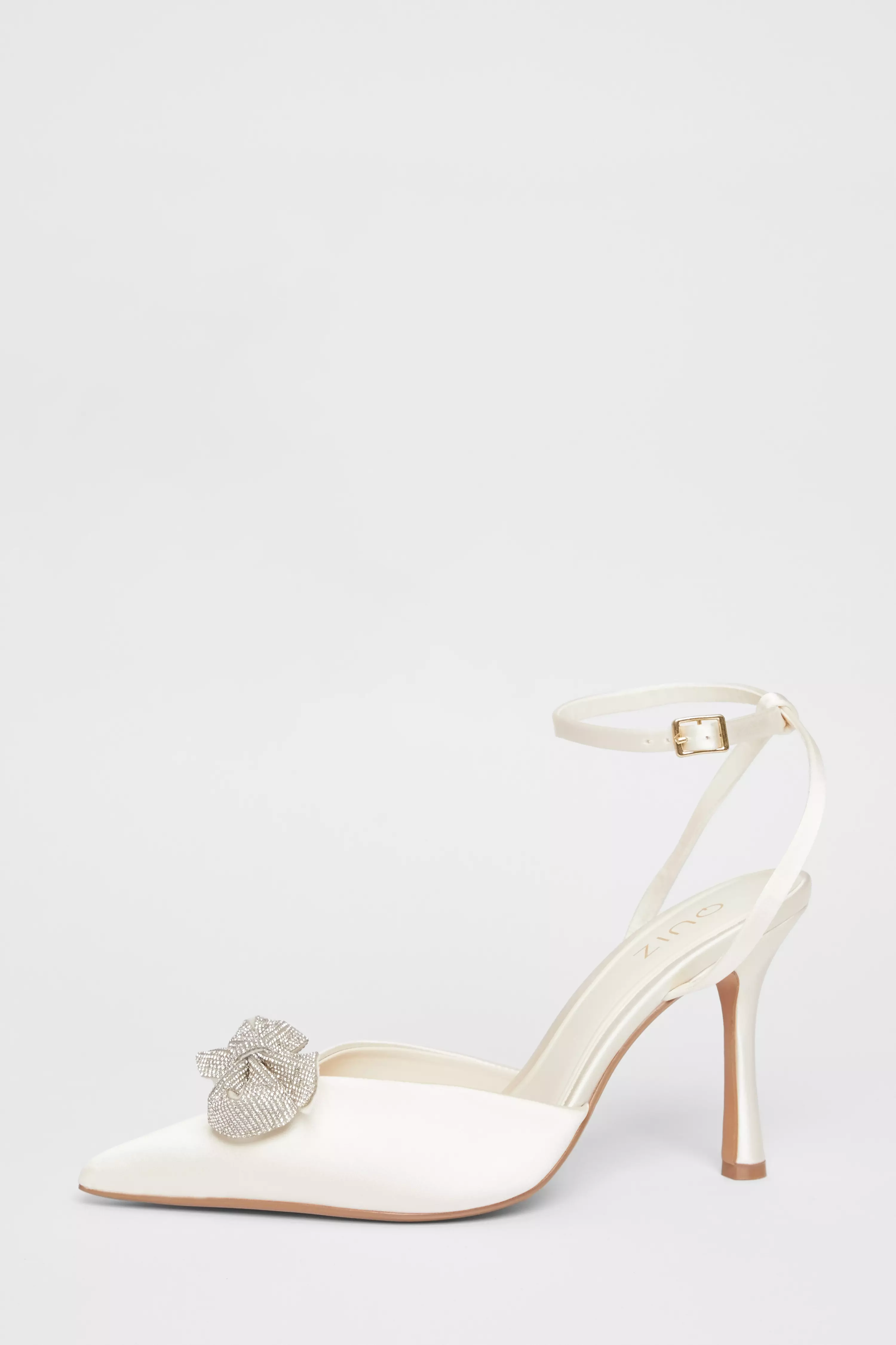 Bridal White Satin Court Heels