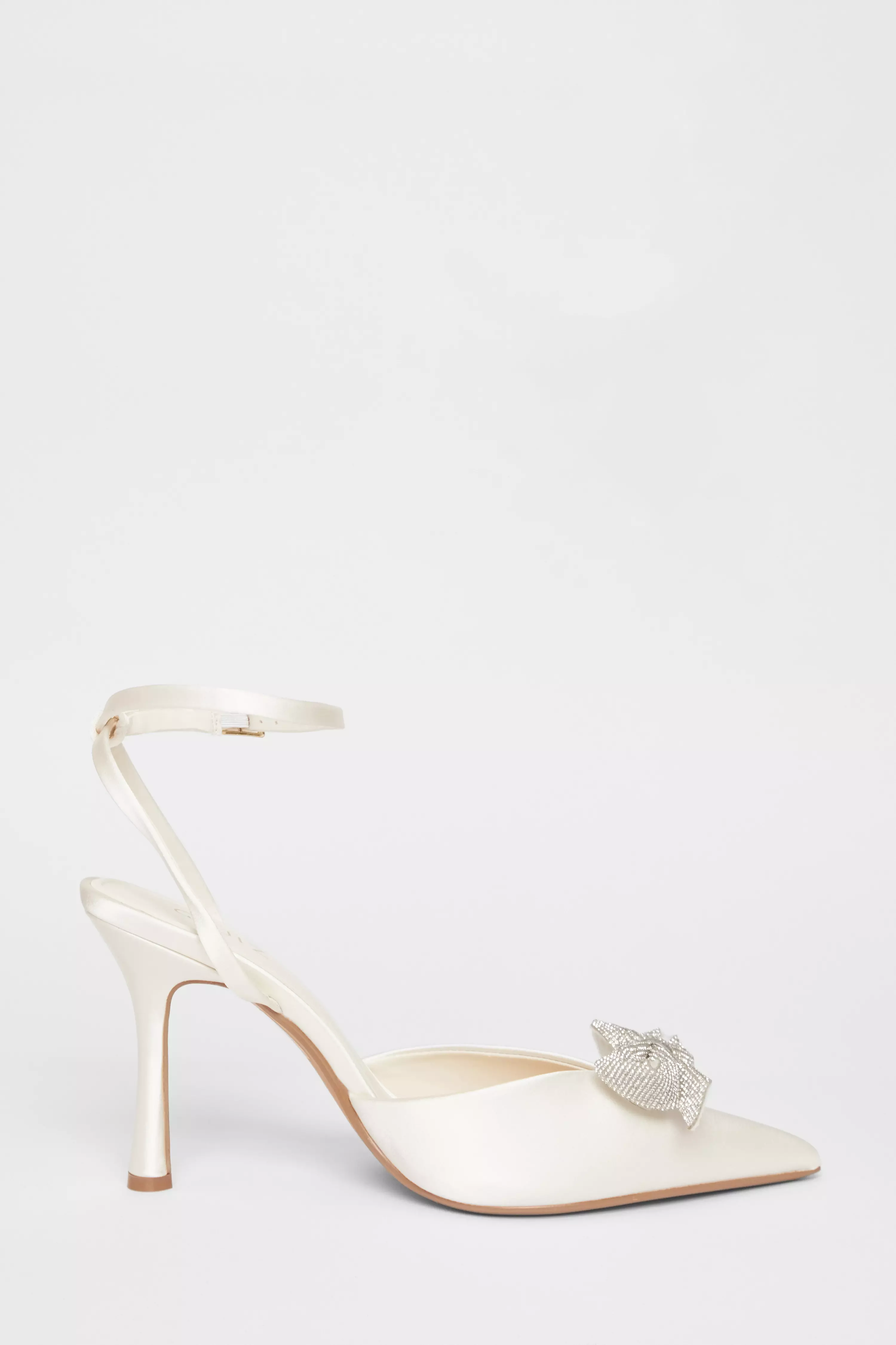 Bridal White Satin Court Heels