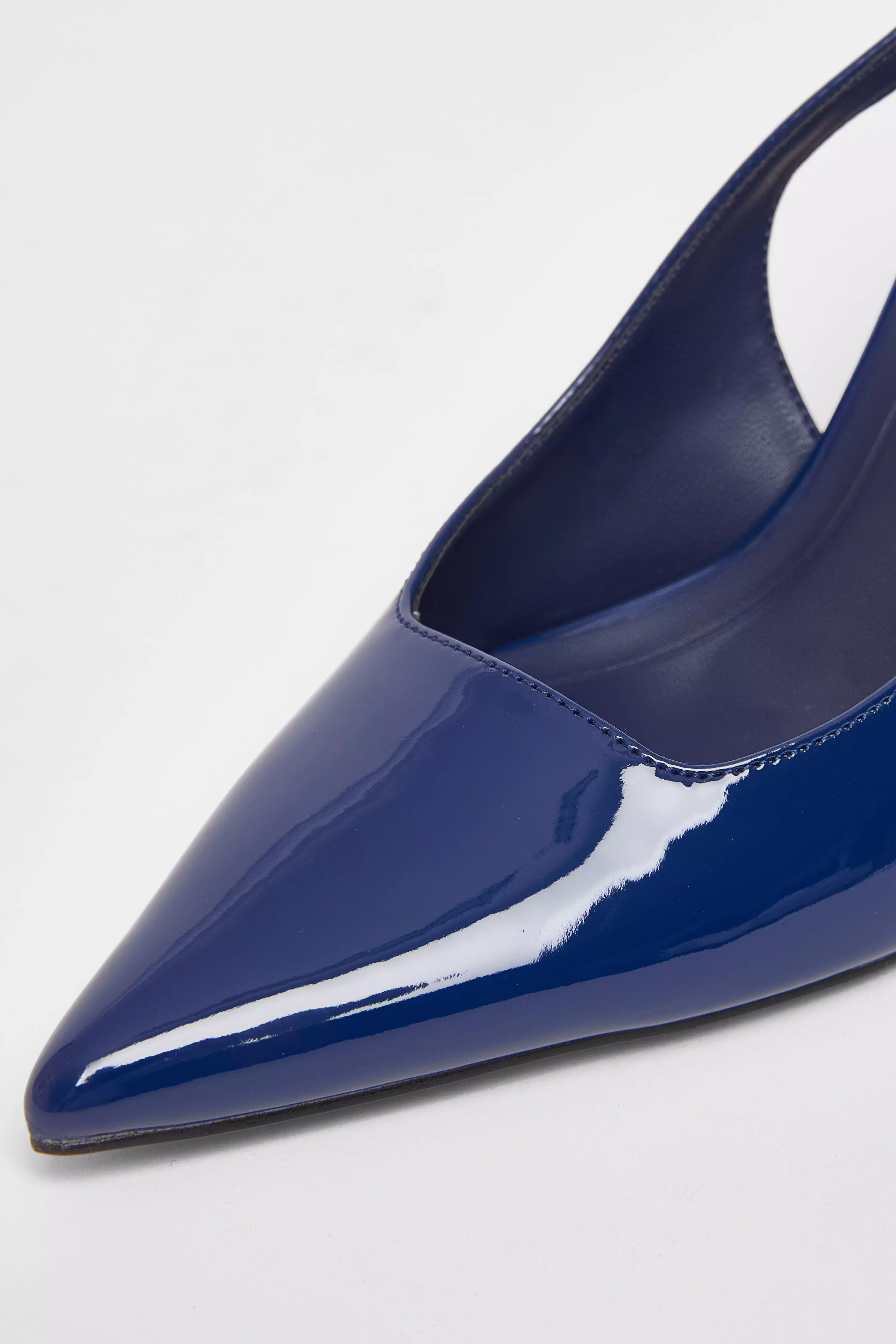 Blue Patent Sling Back Court Heels