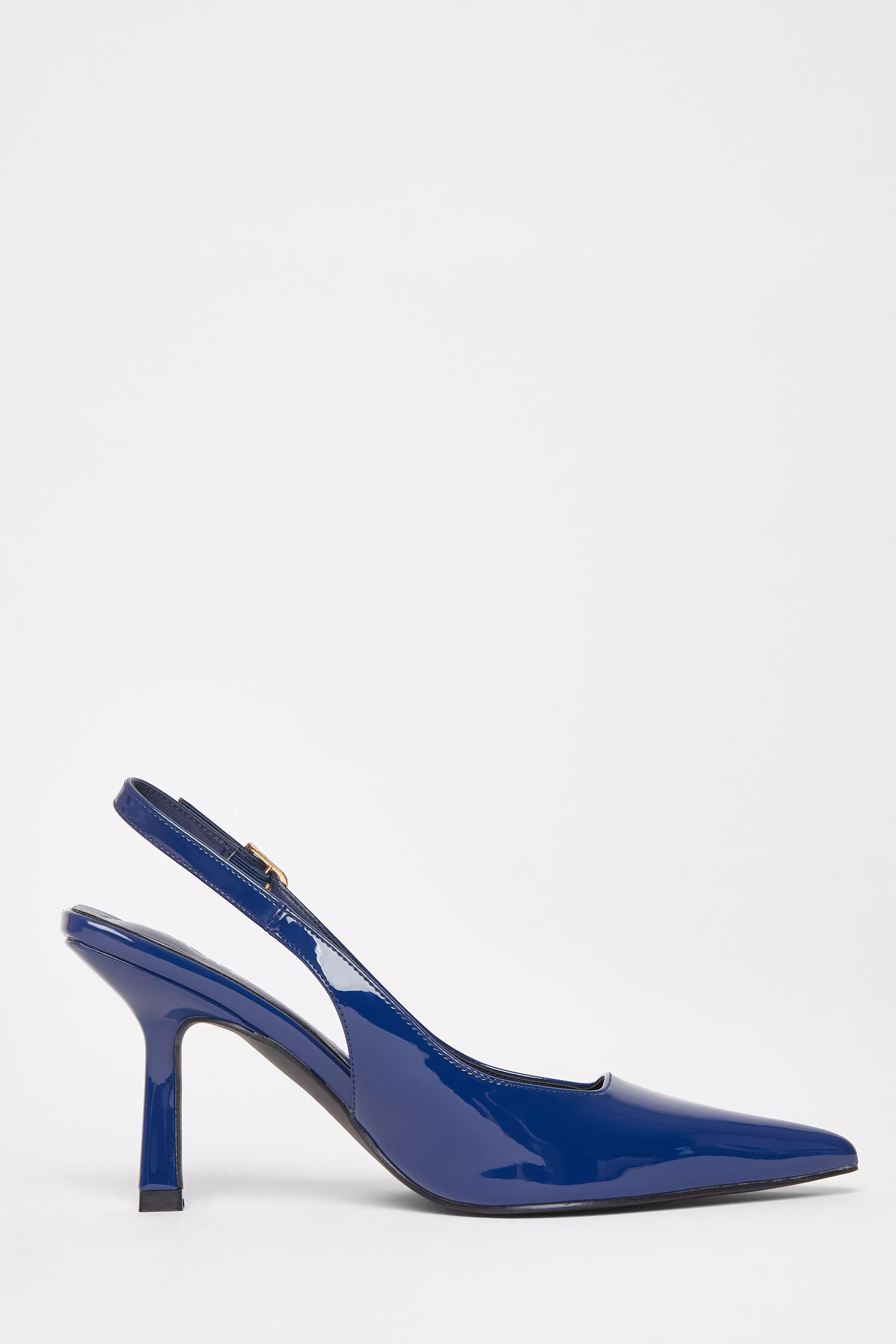 Blue Patent Sling Back Court Heels