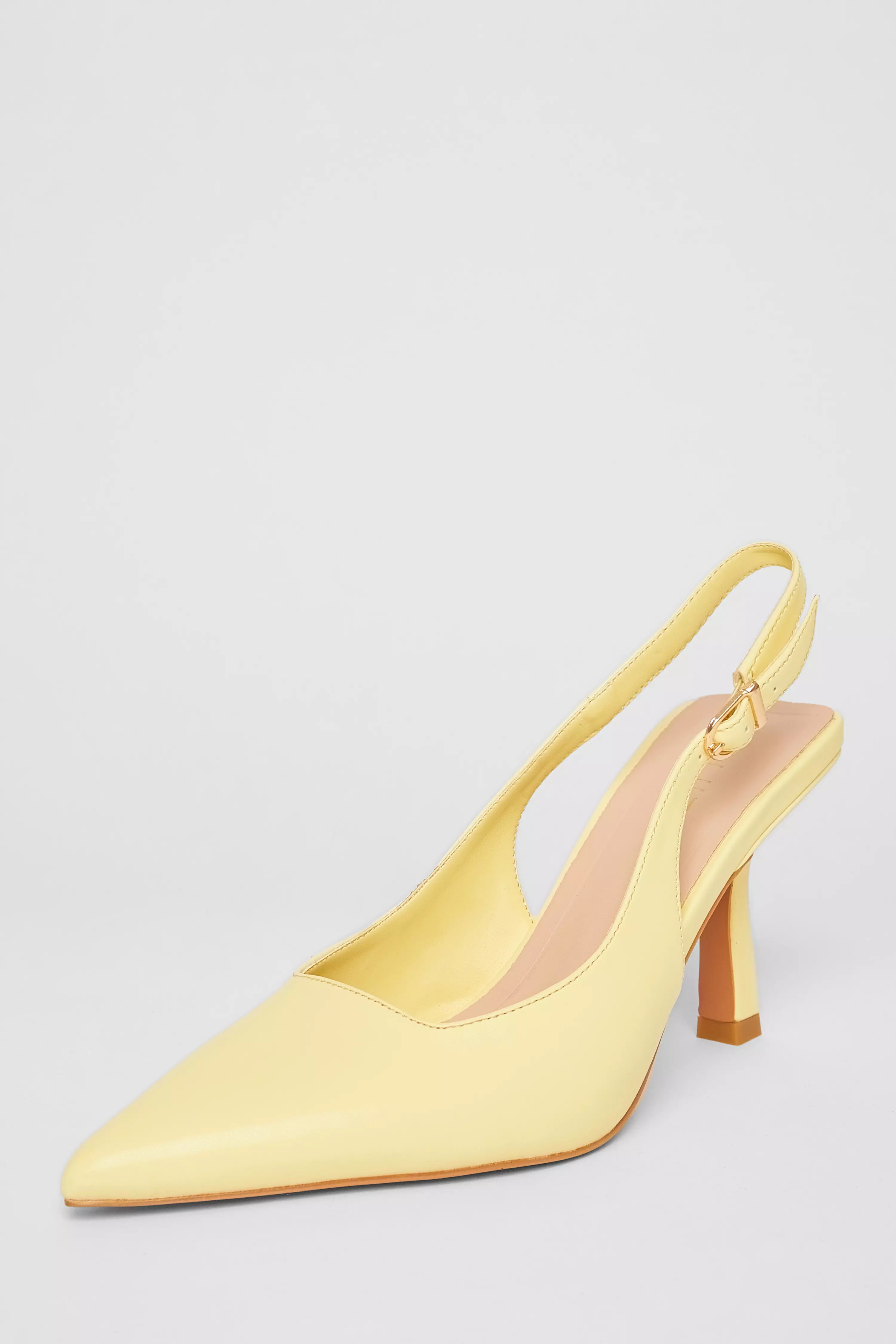Lemon Sling Back Court Heels