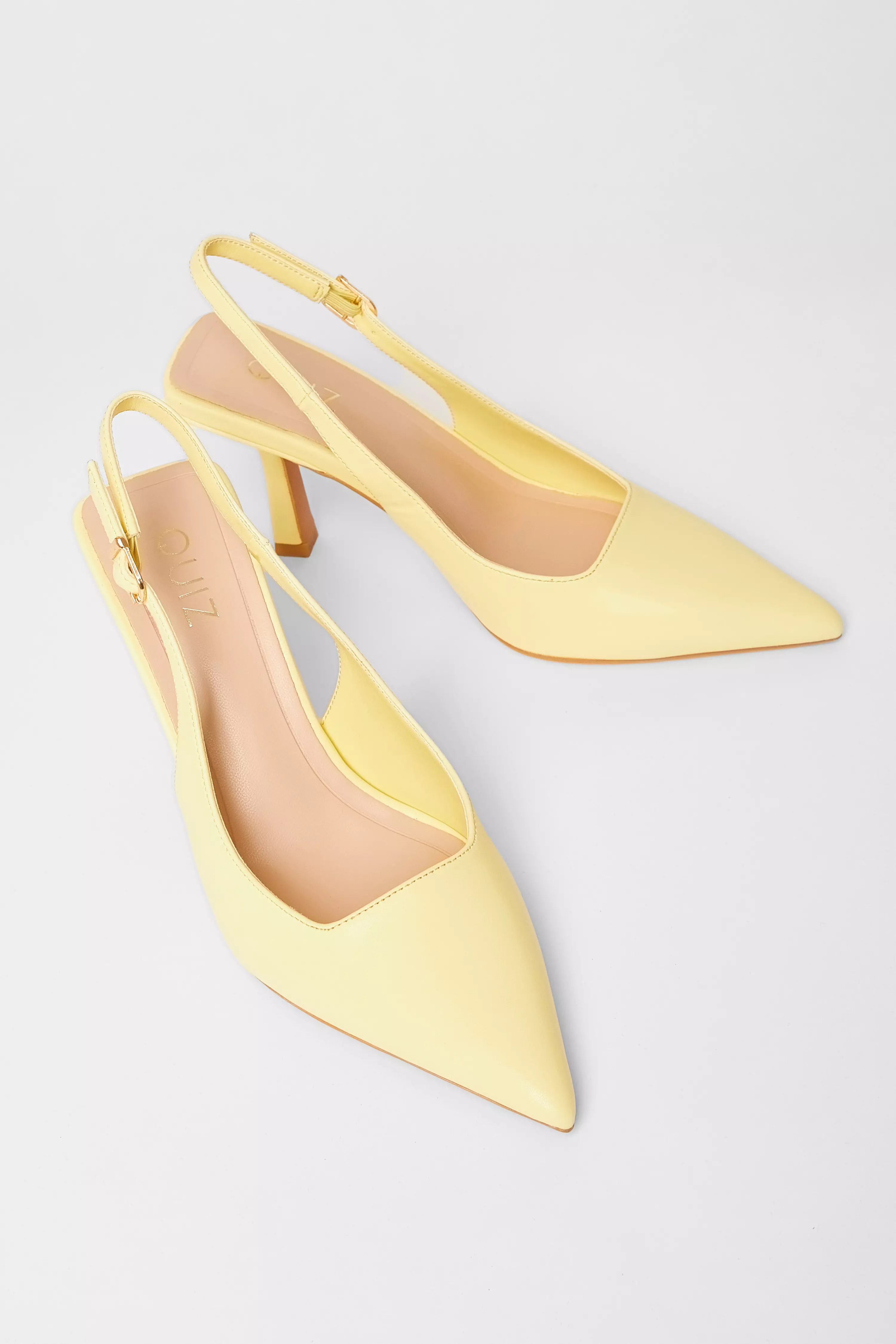 Lemon Sling Back Court Heels