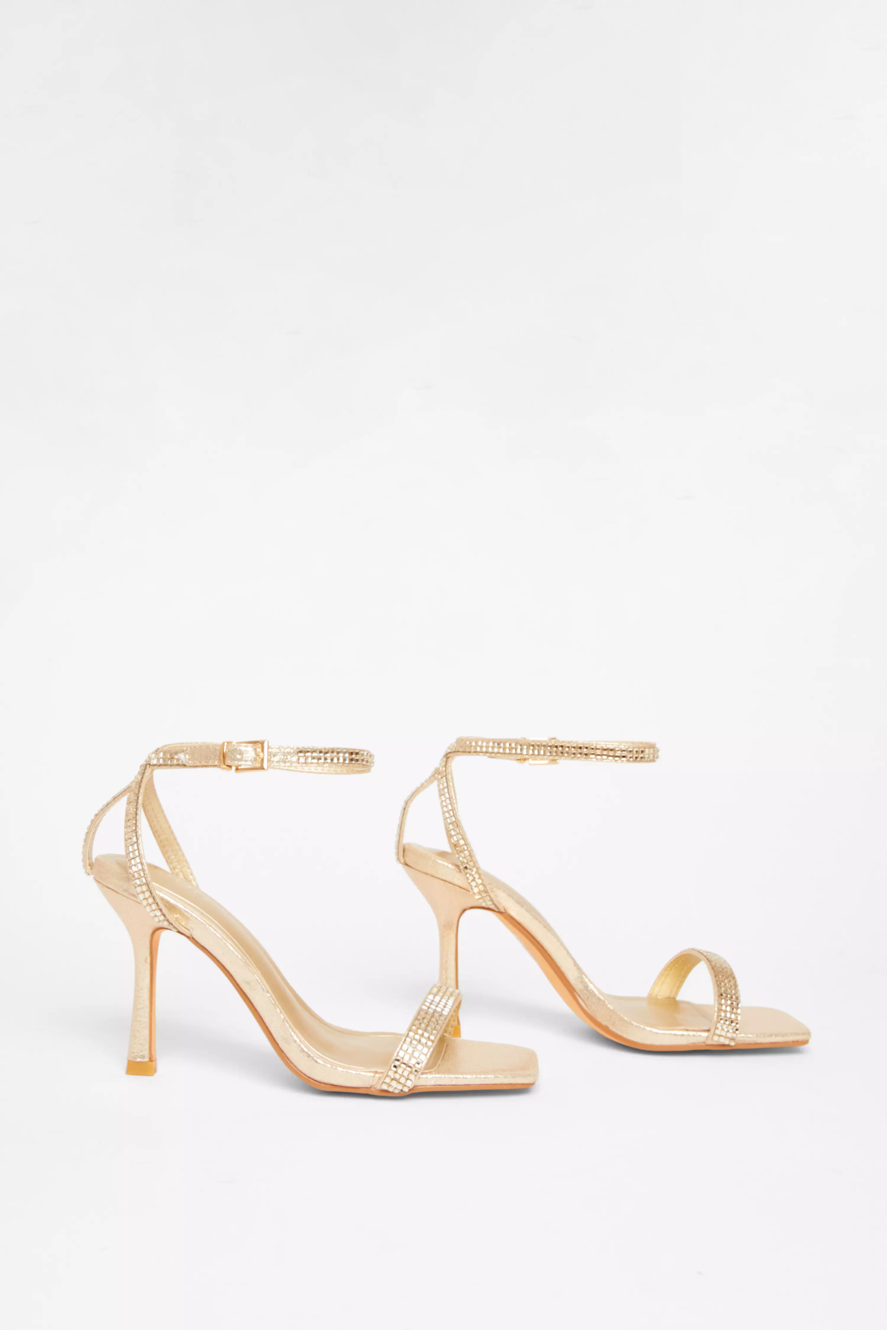 Gold Diamante Strap Heels