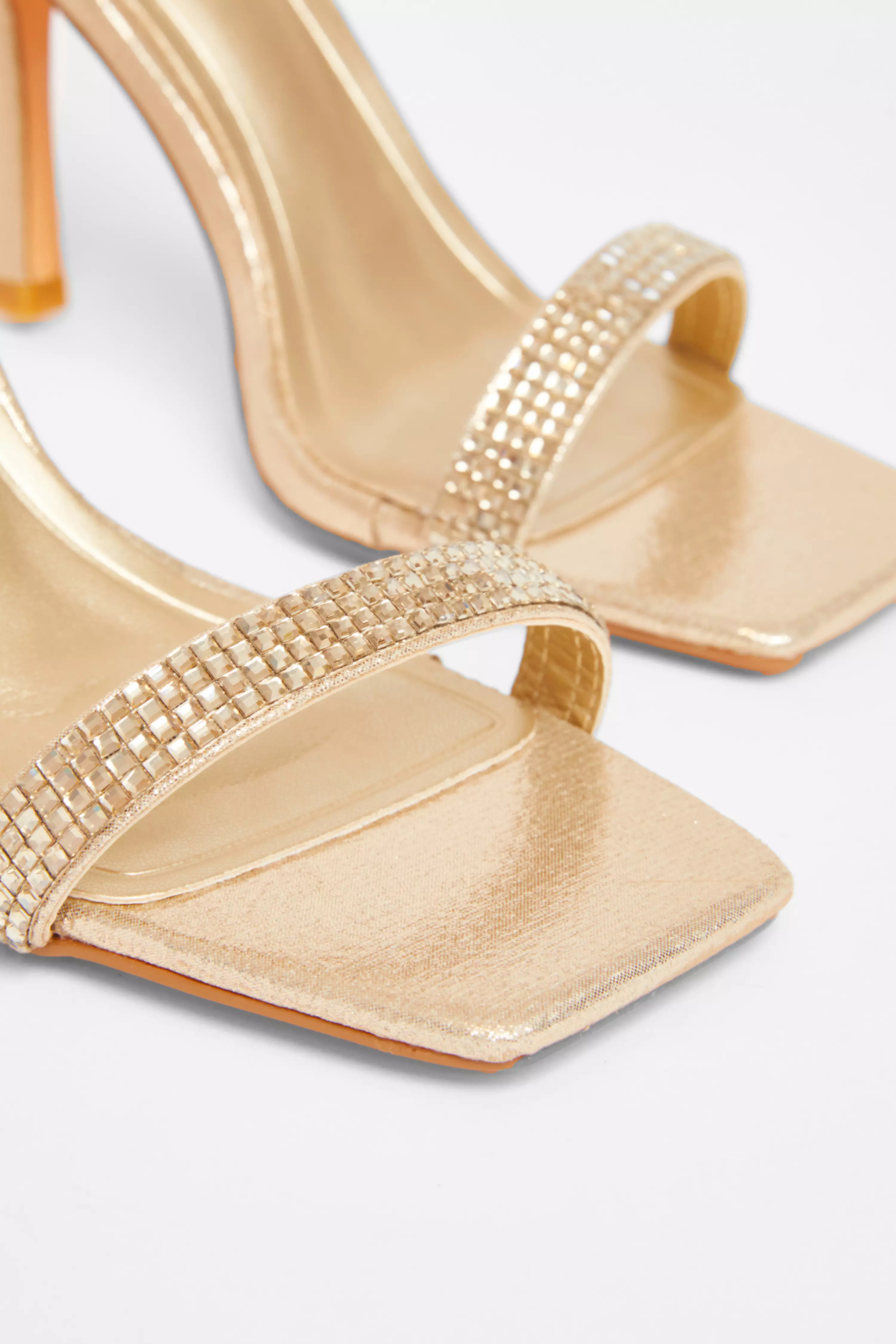 Gold Diamante Strap Heels