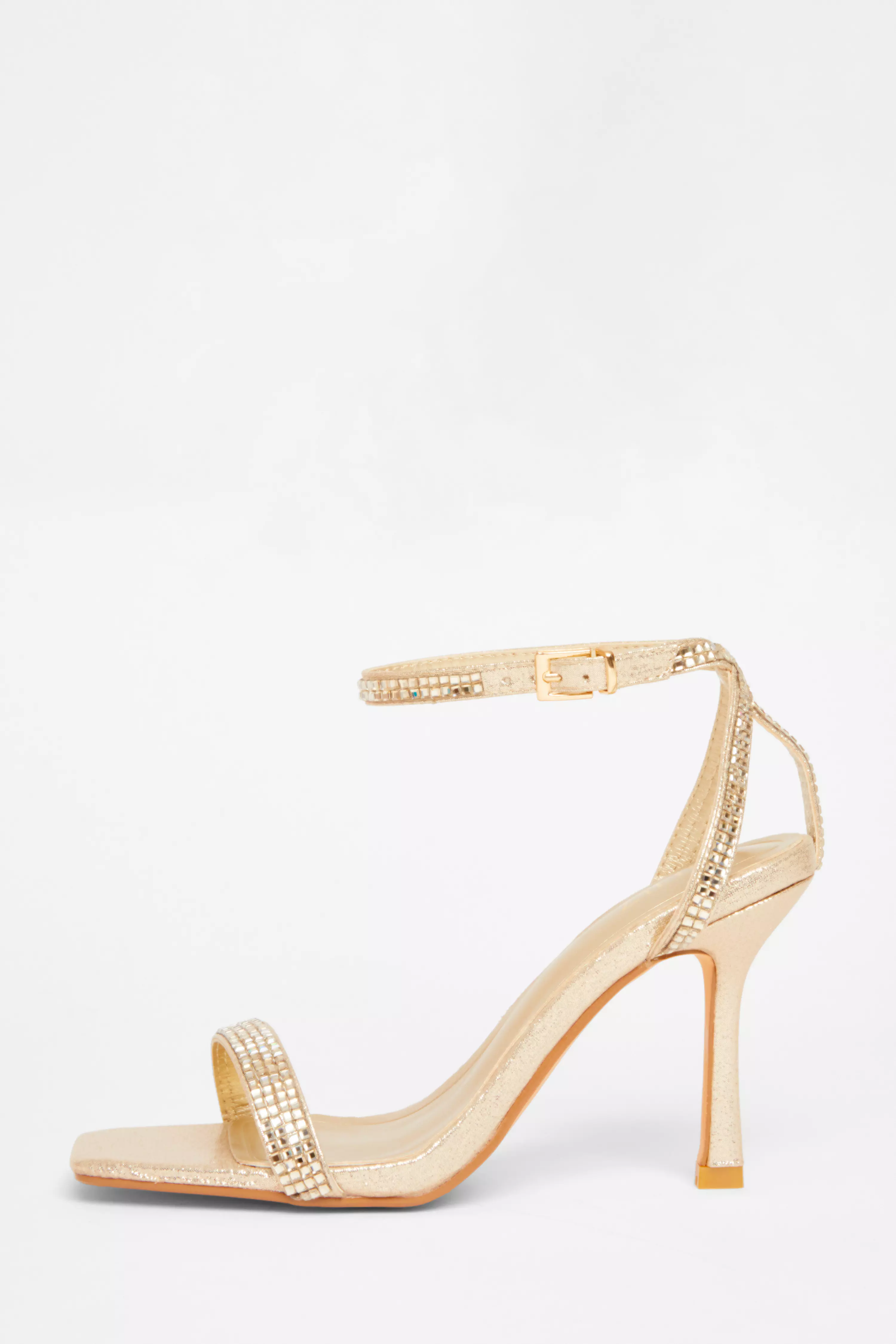 Gold Diamante Strap Heels