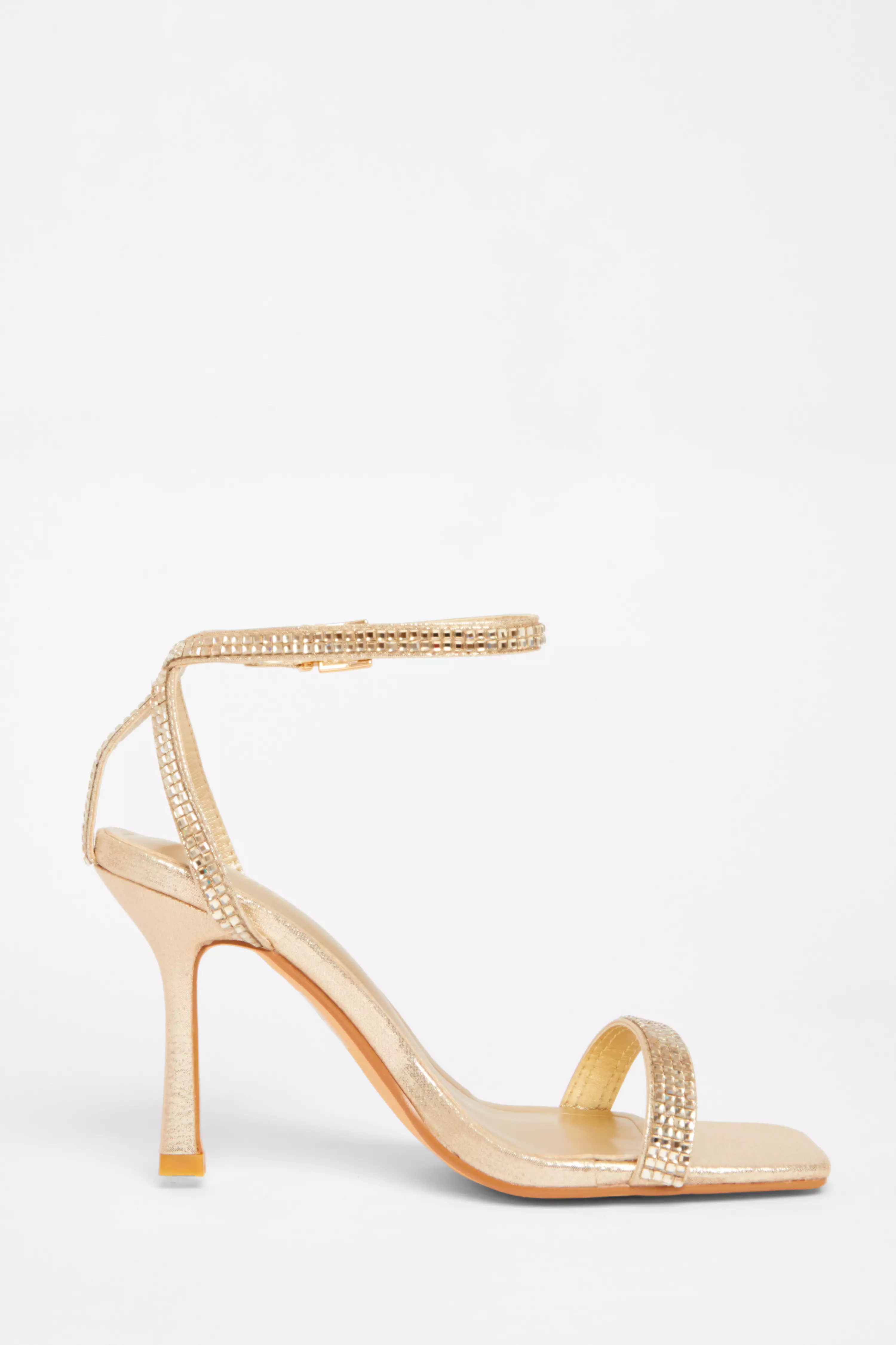 Gold Diamante Strap Heels