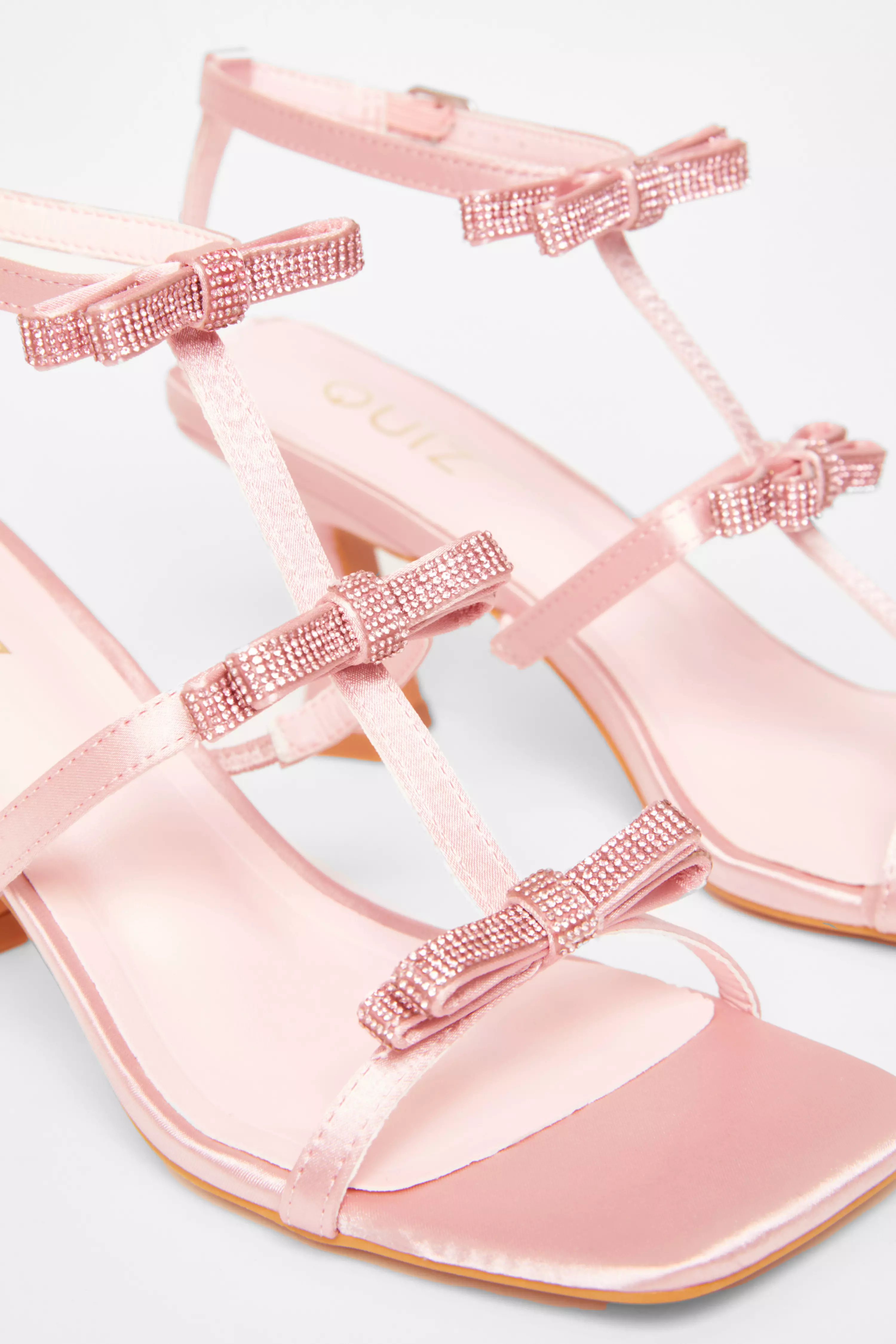 Pink Diamante Bow Heels