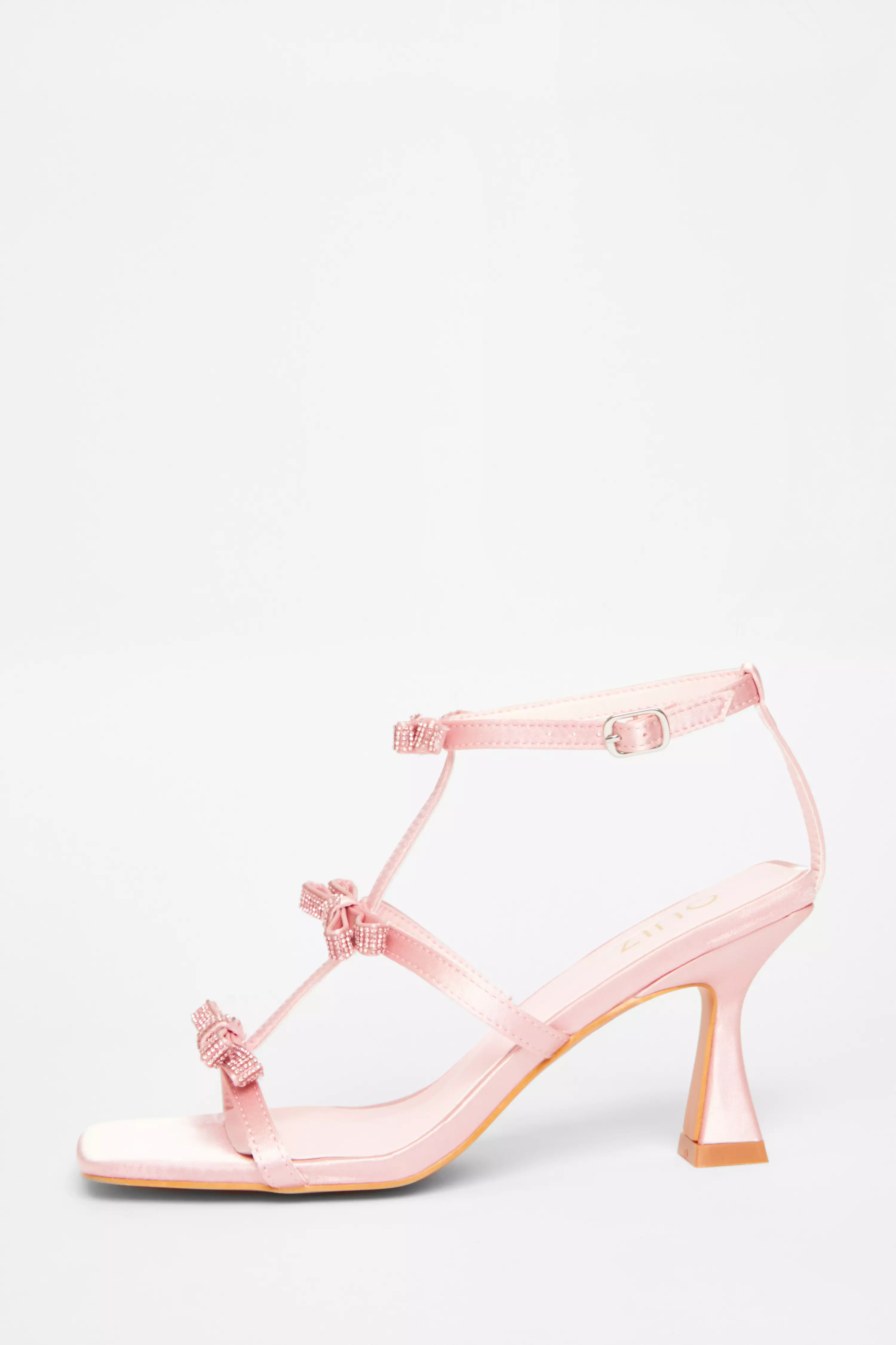 Pink Diamante Bow Heels