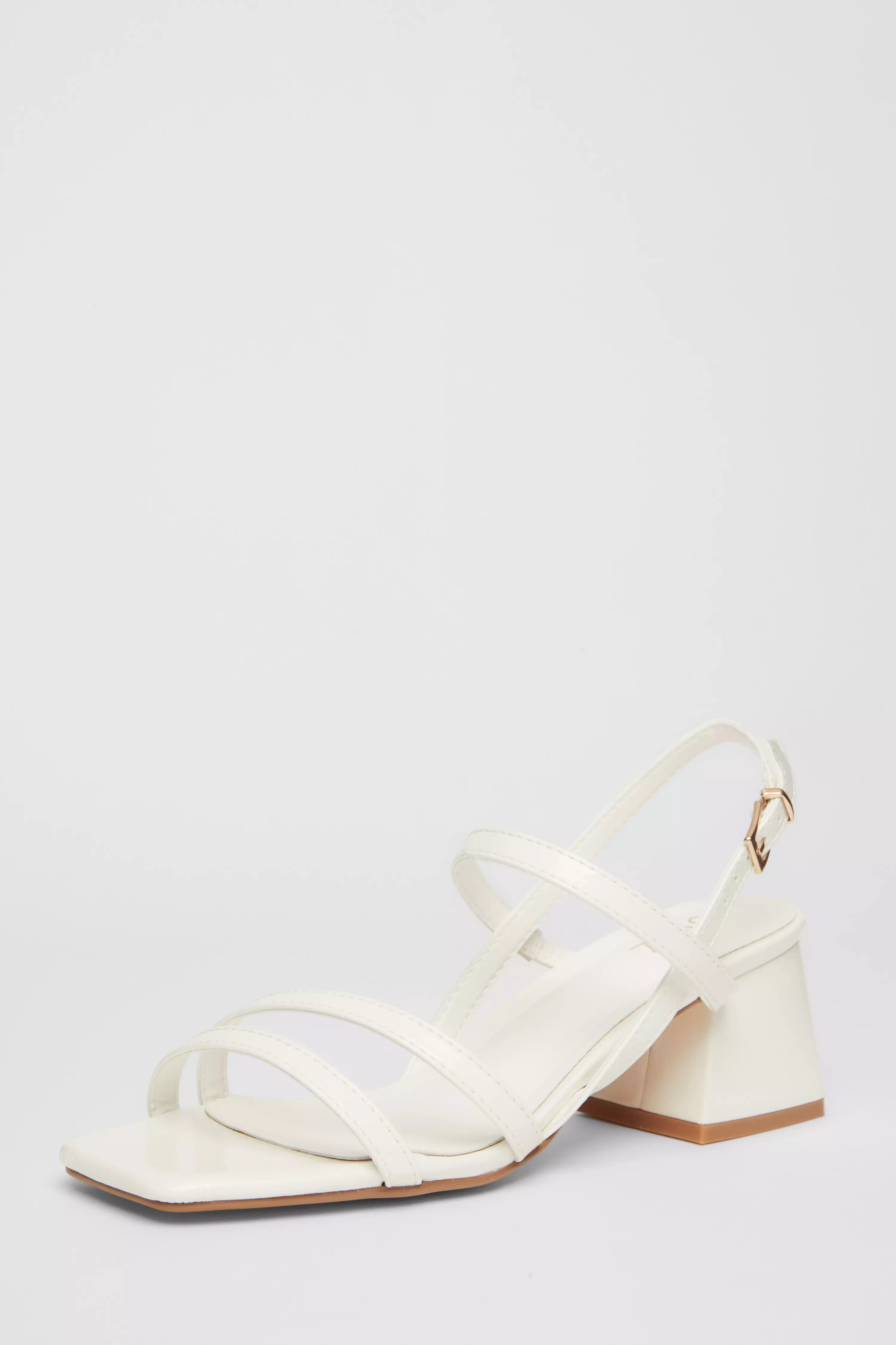 White Sling Back Heeled Sandal