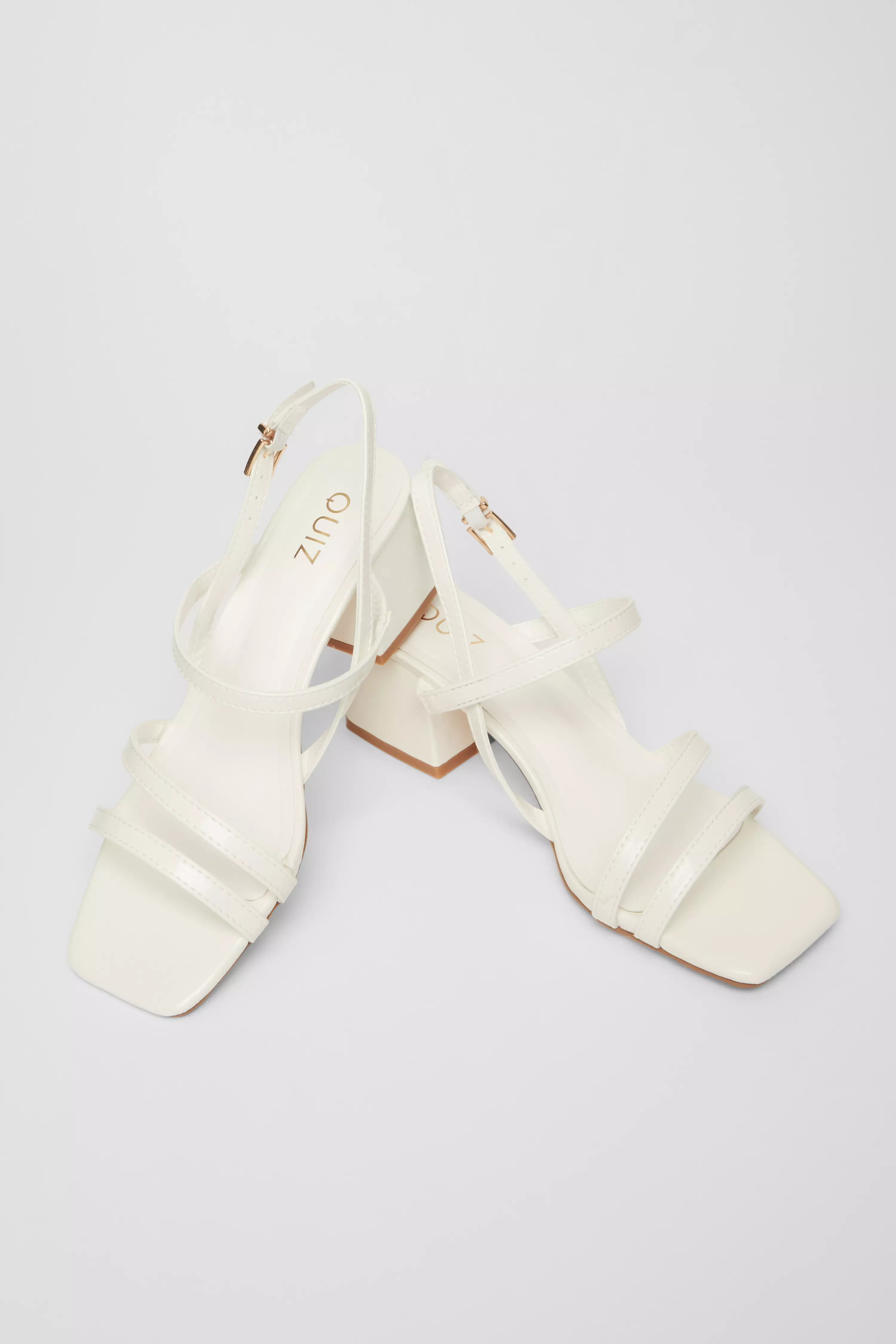 White Sling Back Heeled Sandal