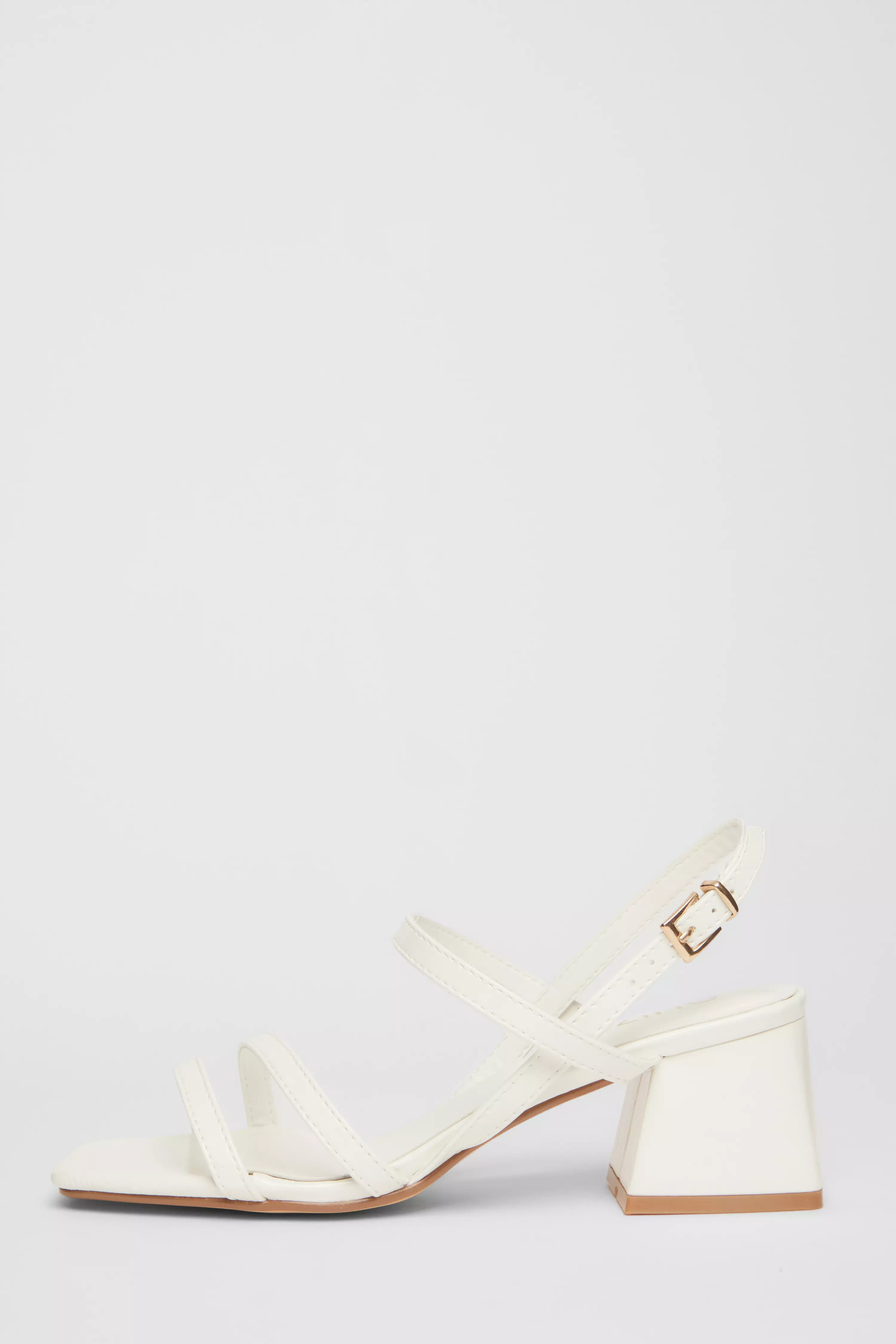 White Sling Back Heeled Sandal