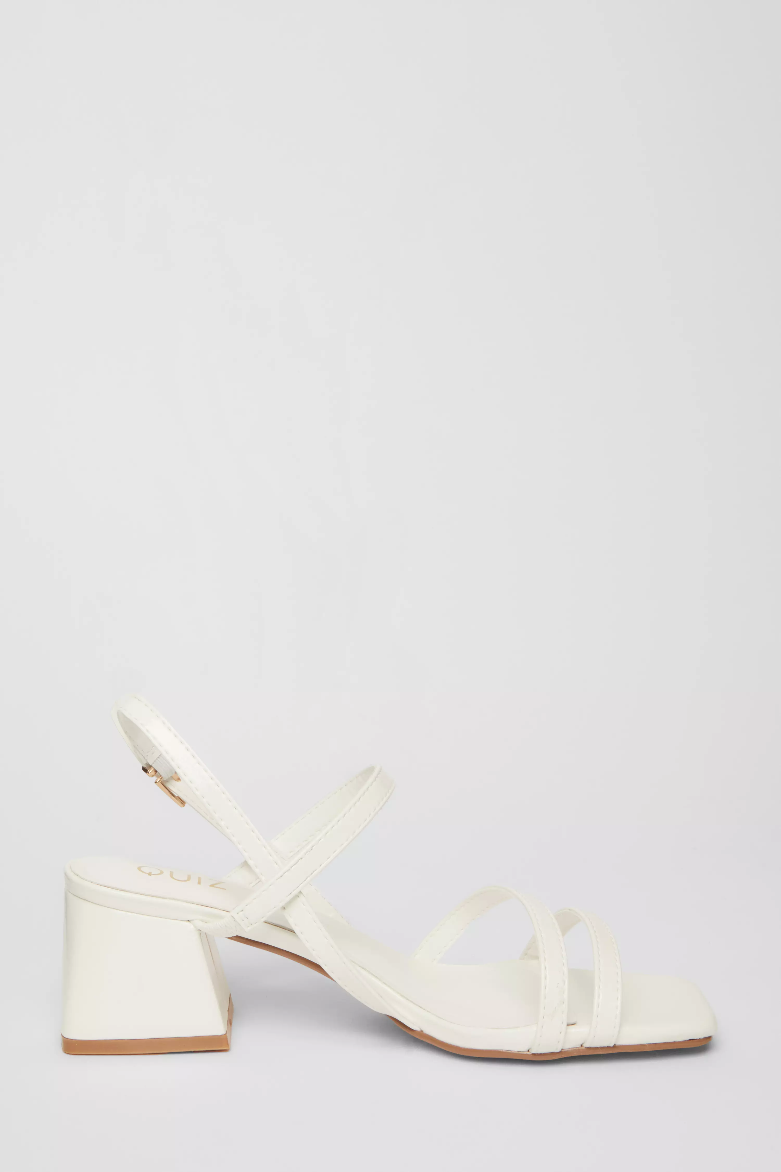 White Sling Back Heeled Sandal