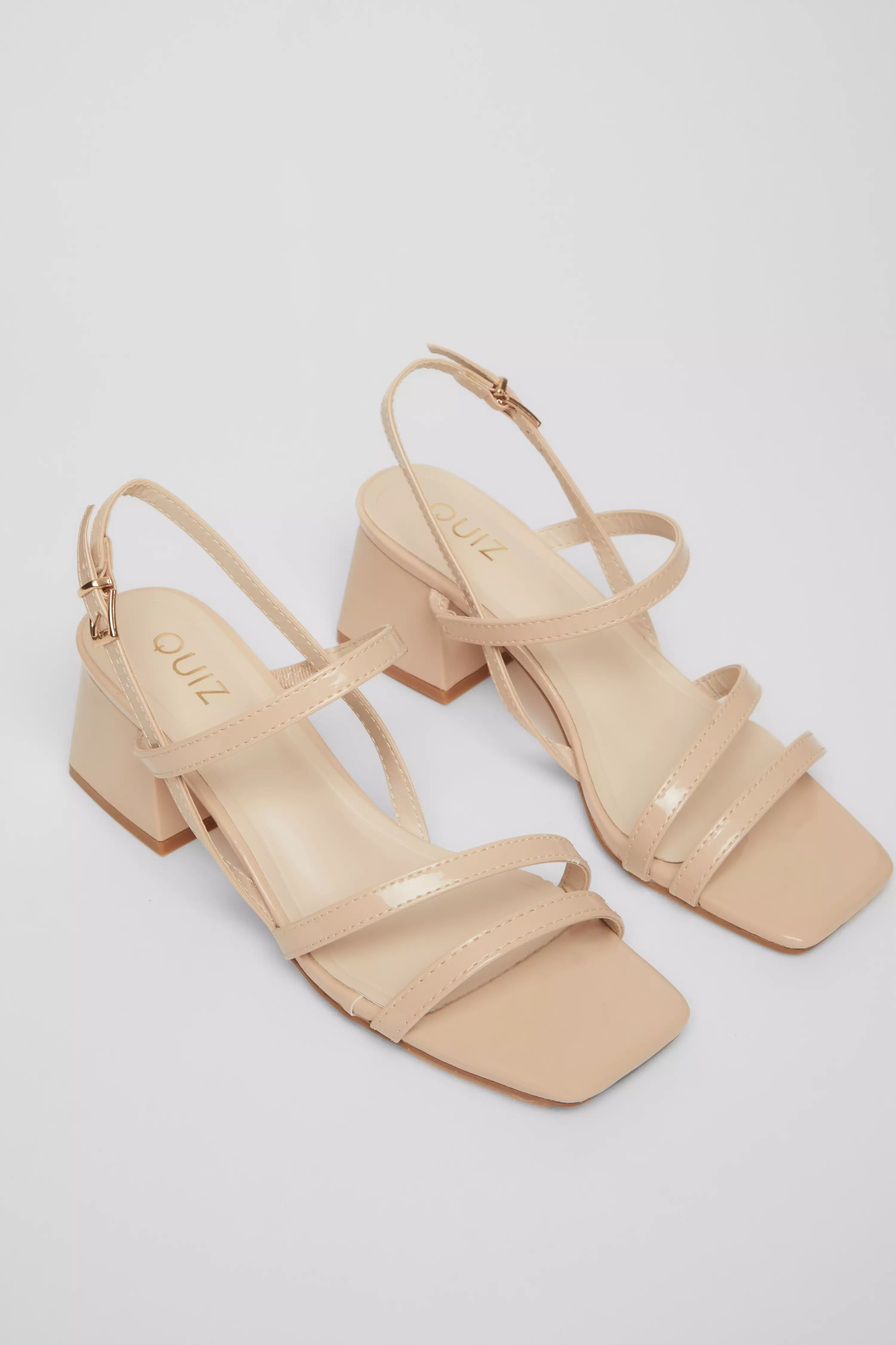 Nude Sling Back Heeled Sandal