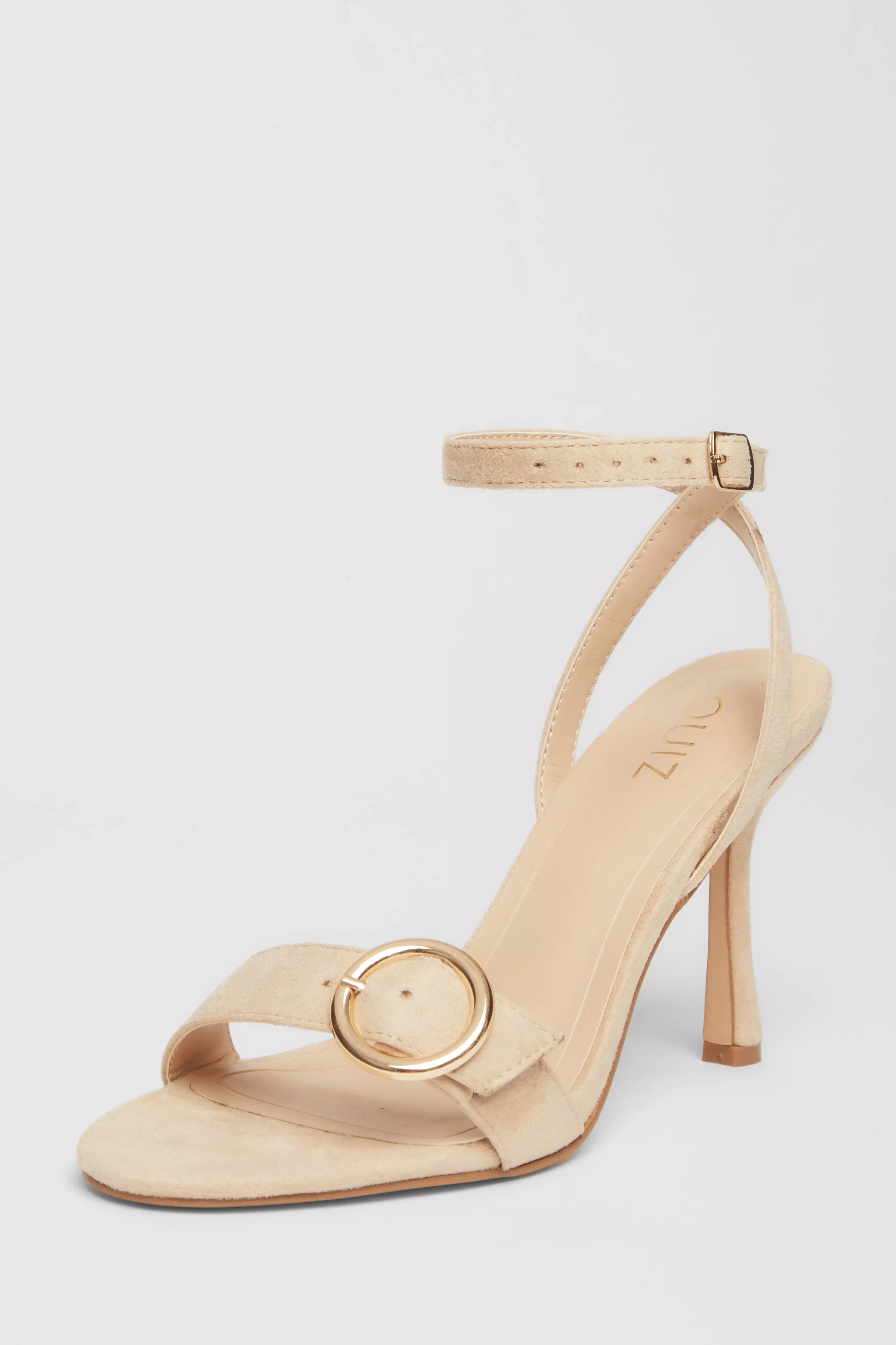 Nude Buckle Front Heels