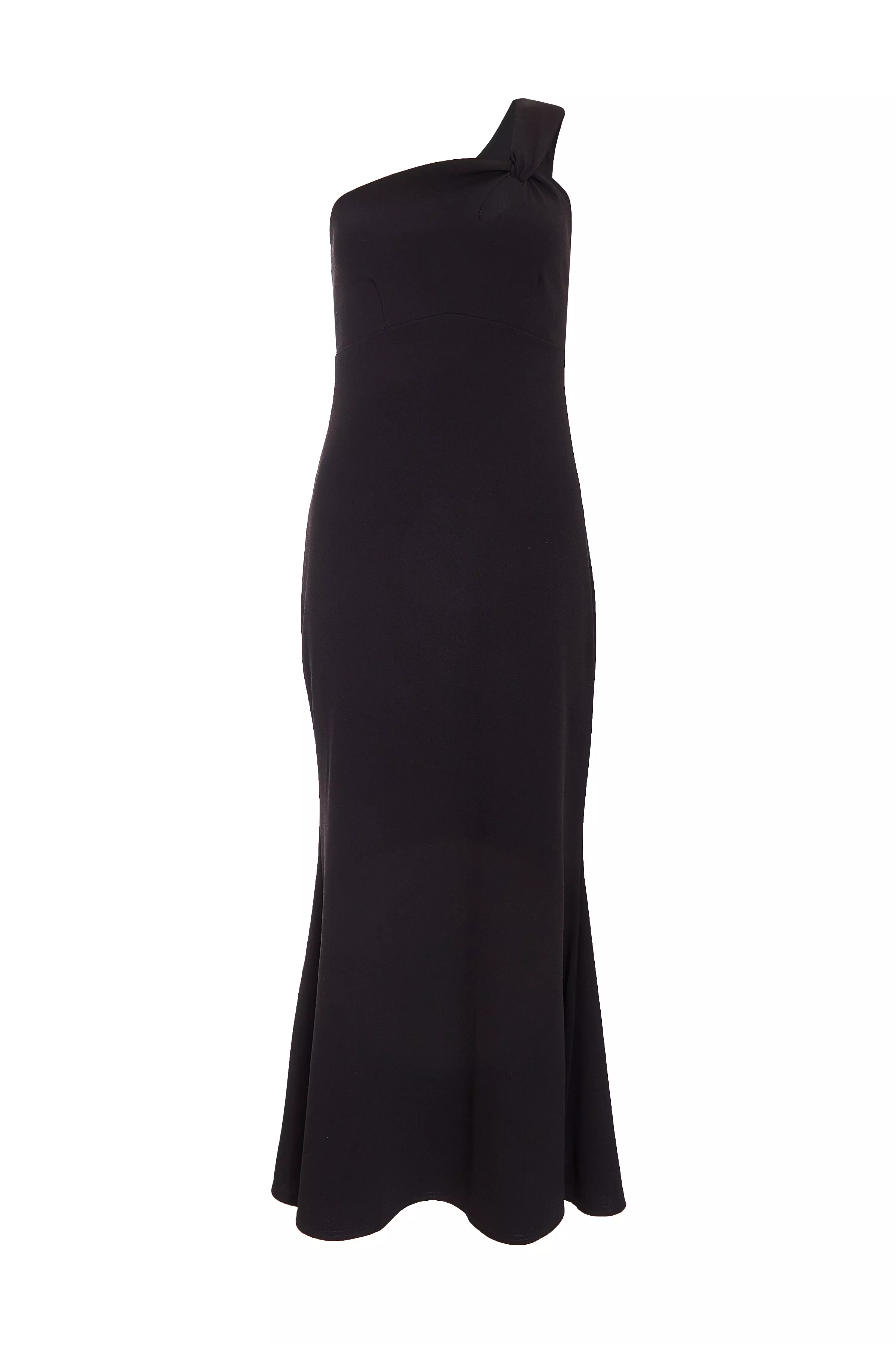 Petite Black Fishtail Midaxi Dress