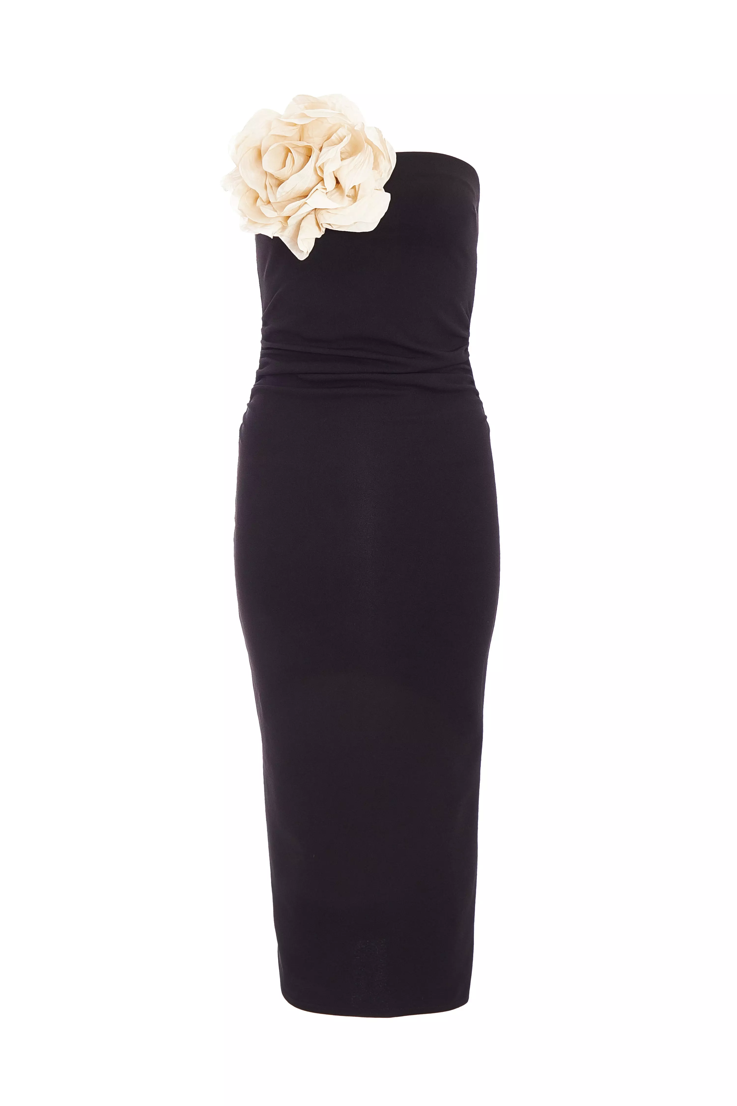 Petite Black Corsage Midaxi Dress