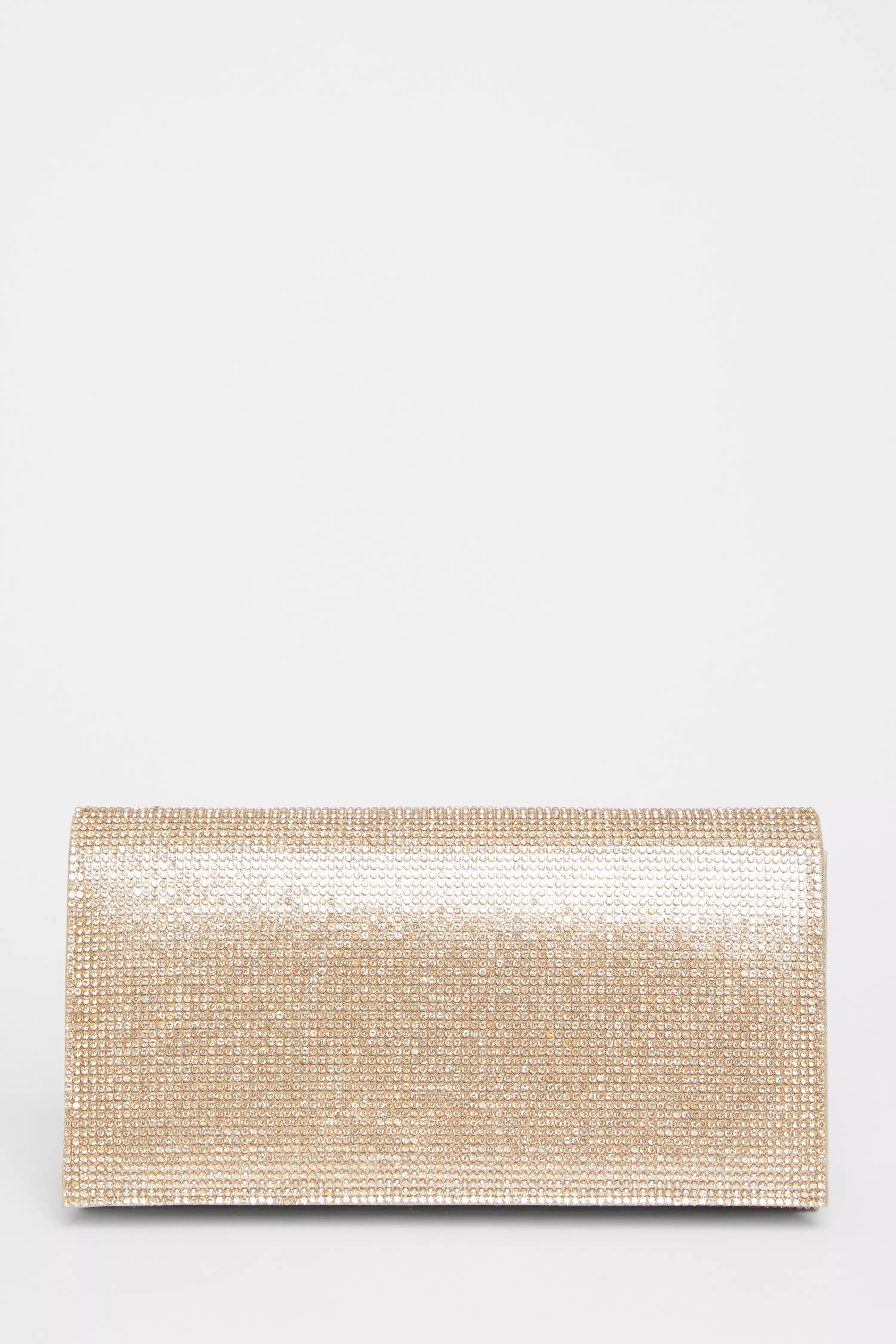 Gold Diamante Rectangle Clutch 