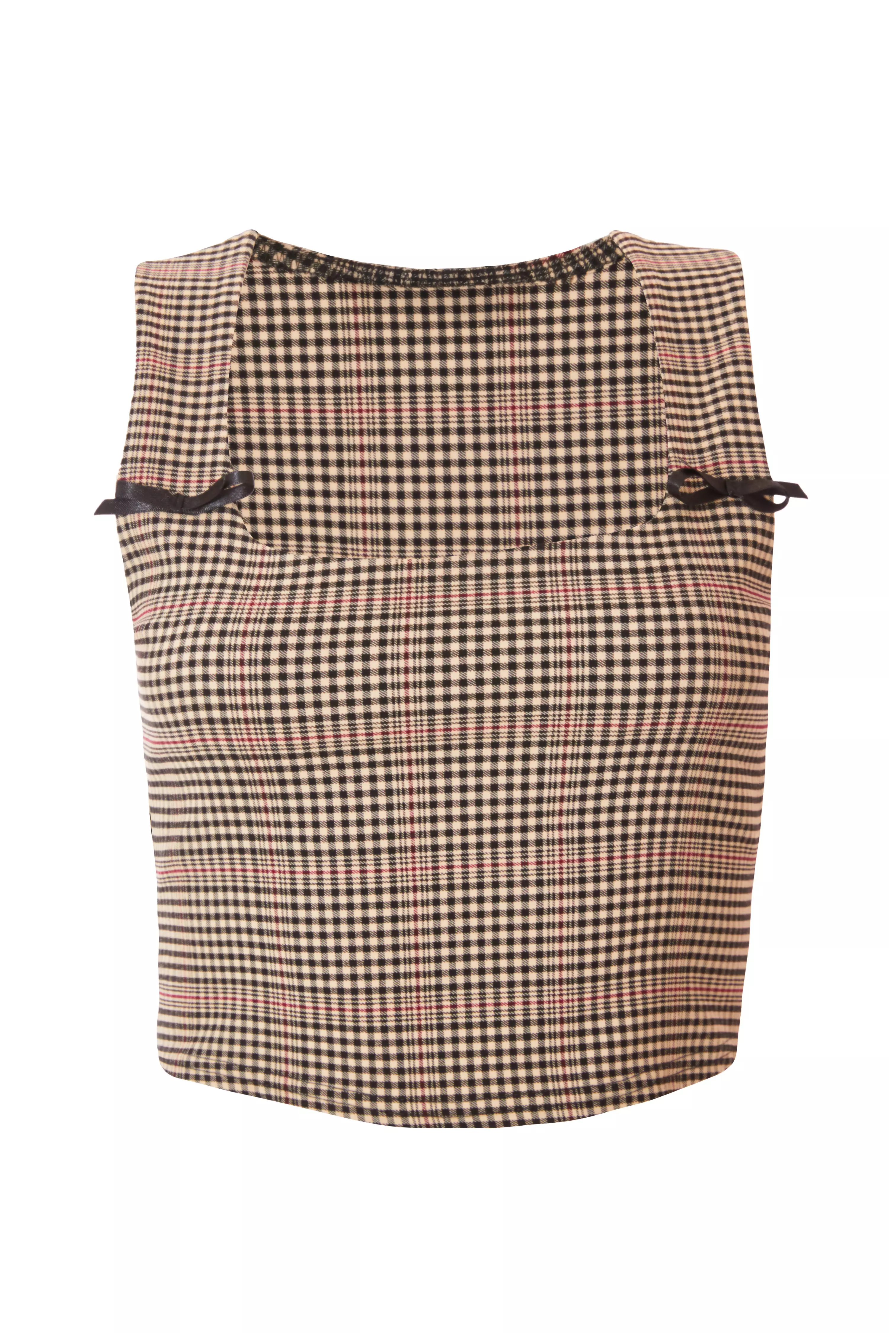 Brown Checked Corset Top