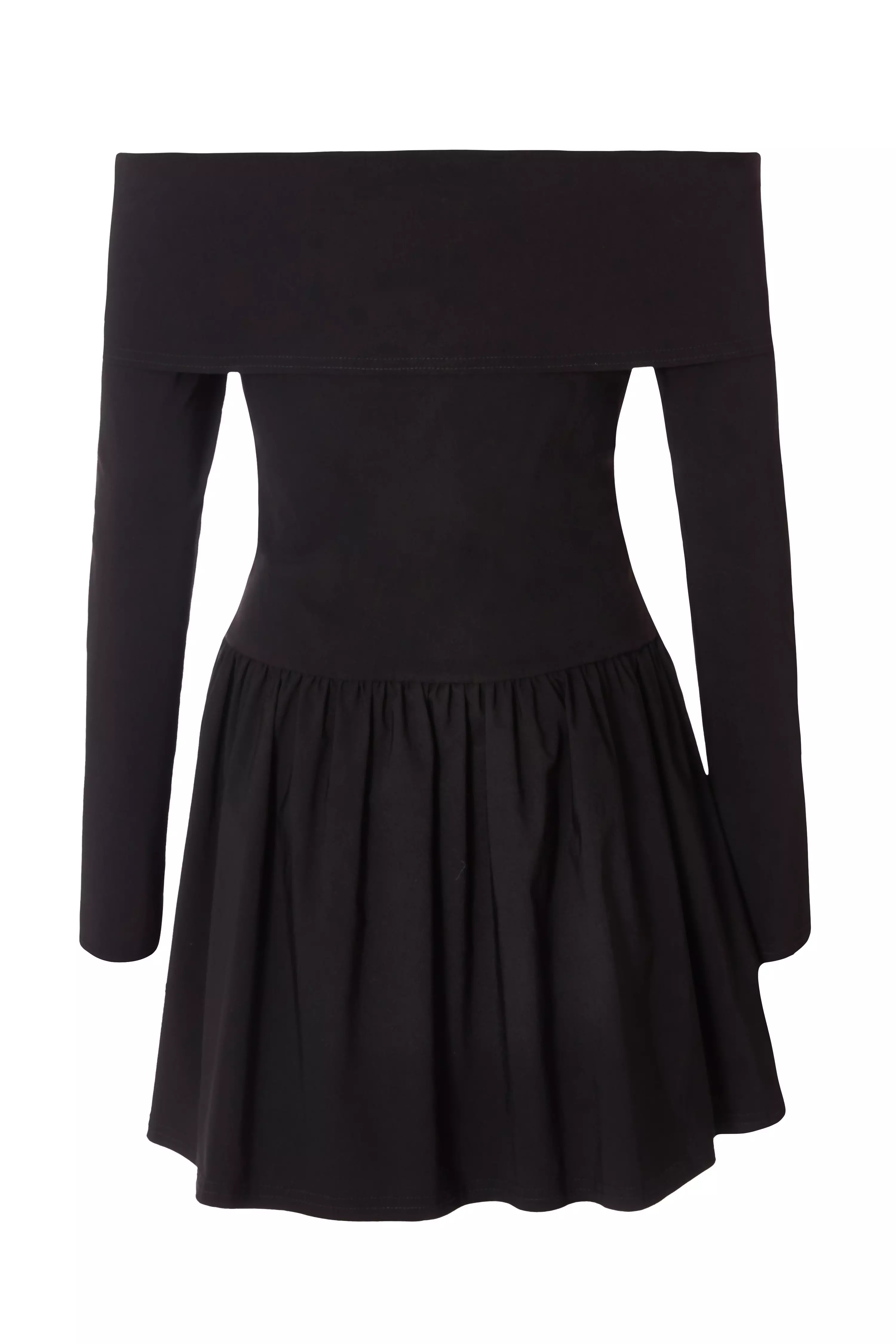 Black Bardot Skater Dress