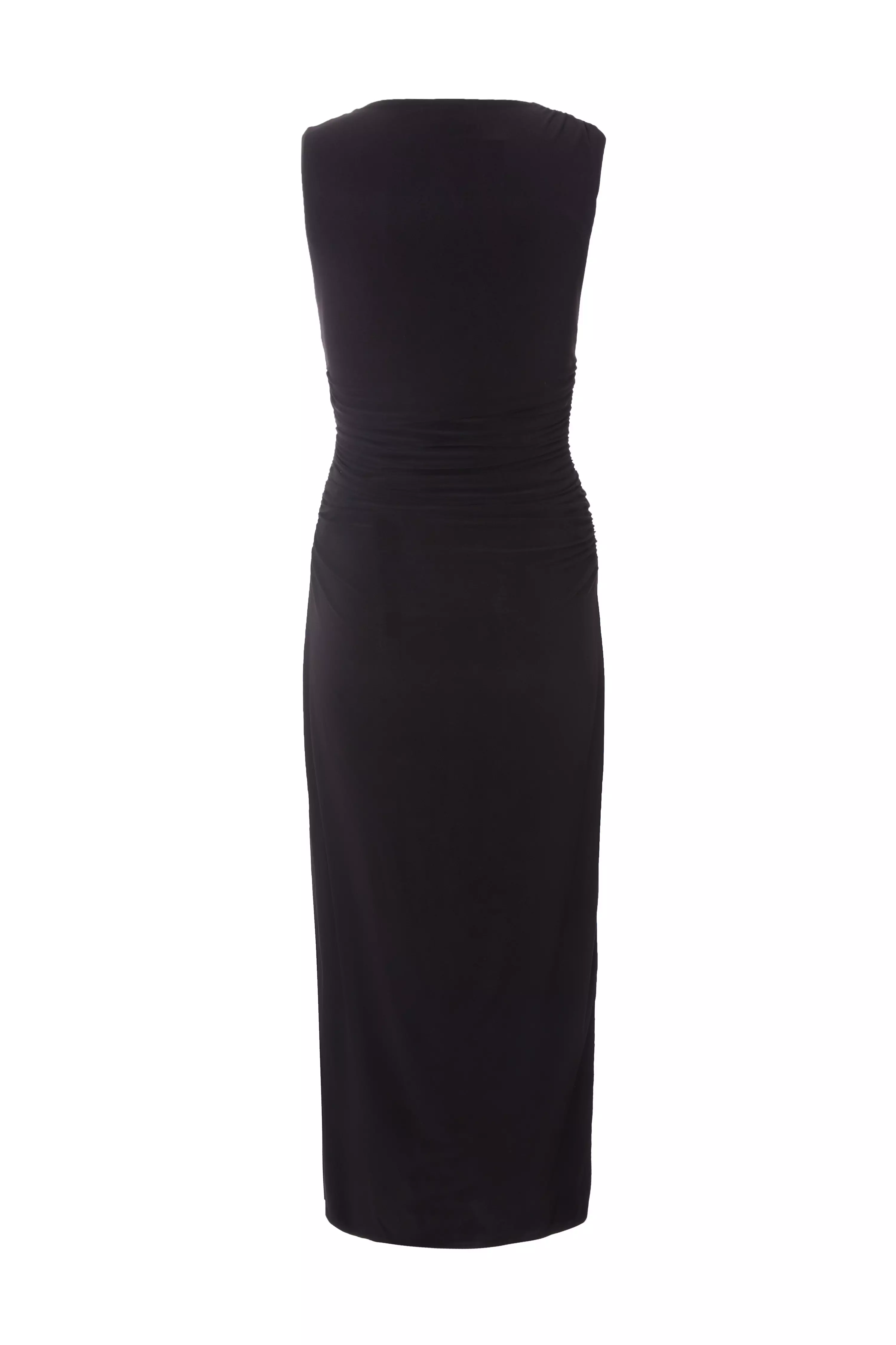 Black Asymmetric Midaxi Dress