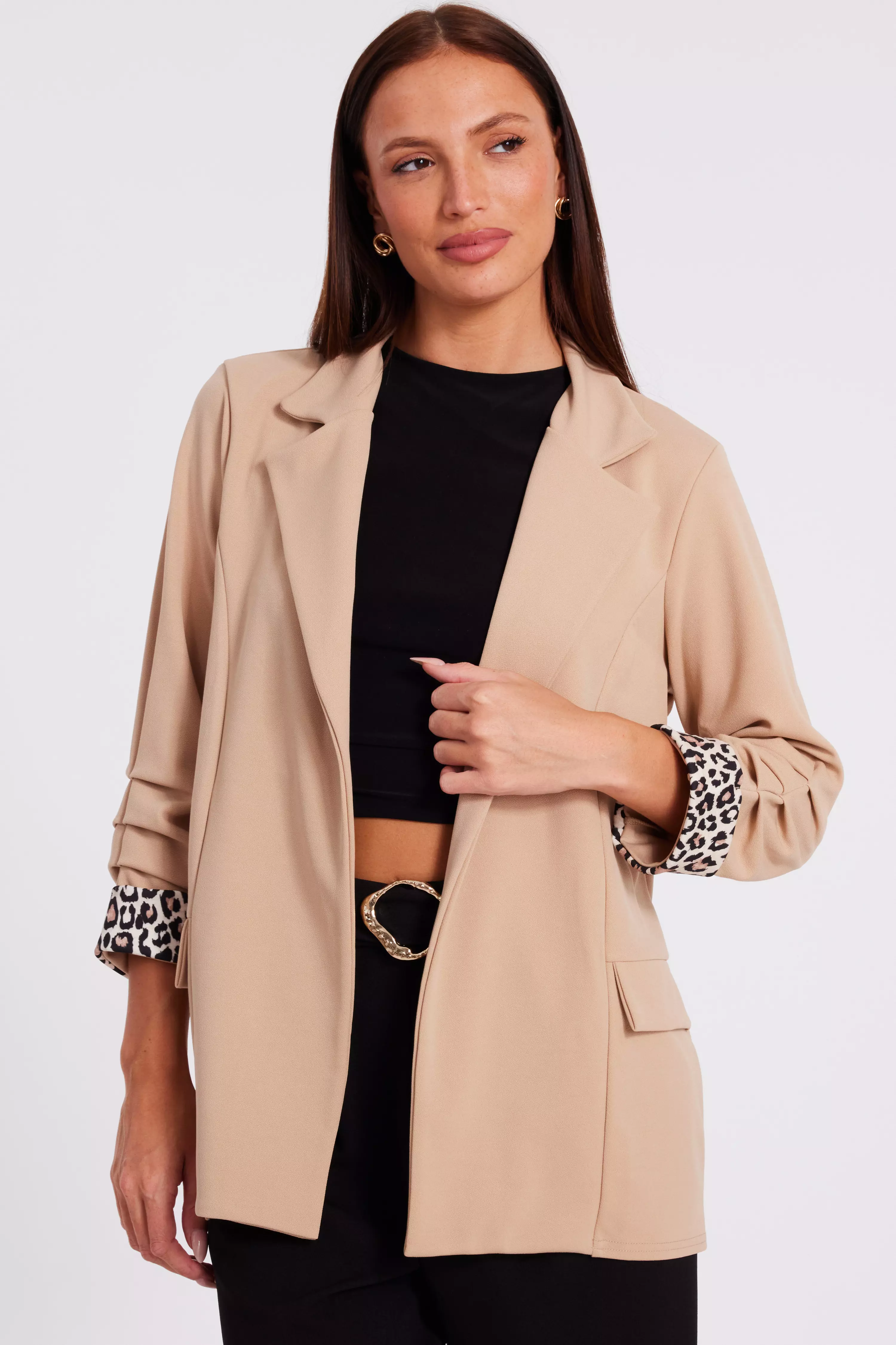 Stone Printed Cuff Blazer