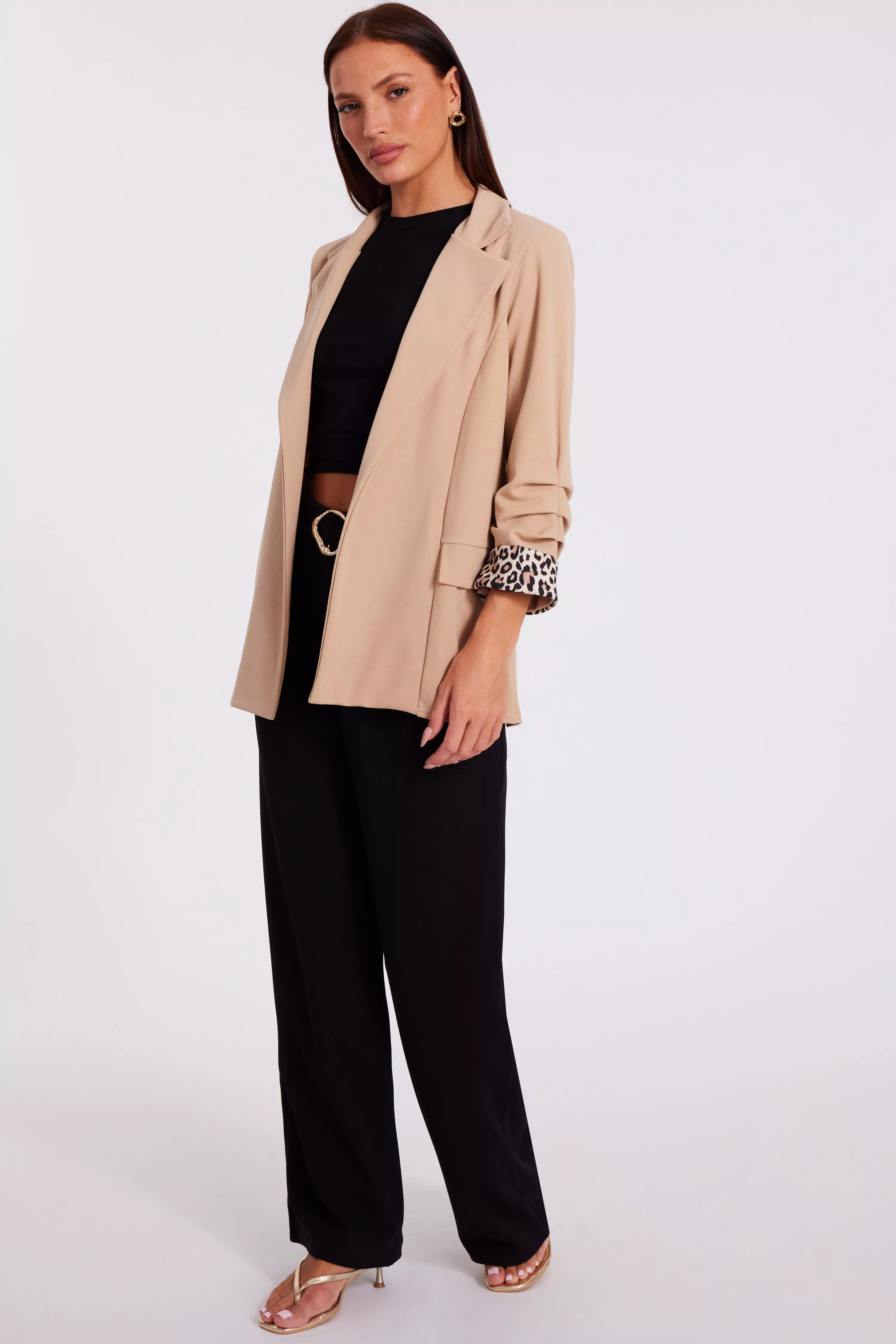 Stone Printed Cuff Blazer