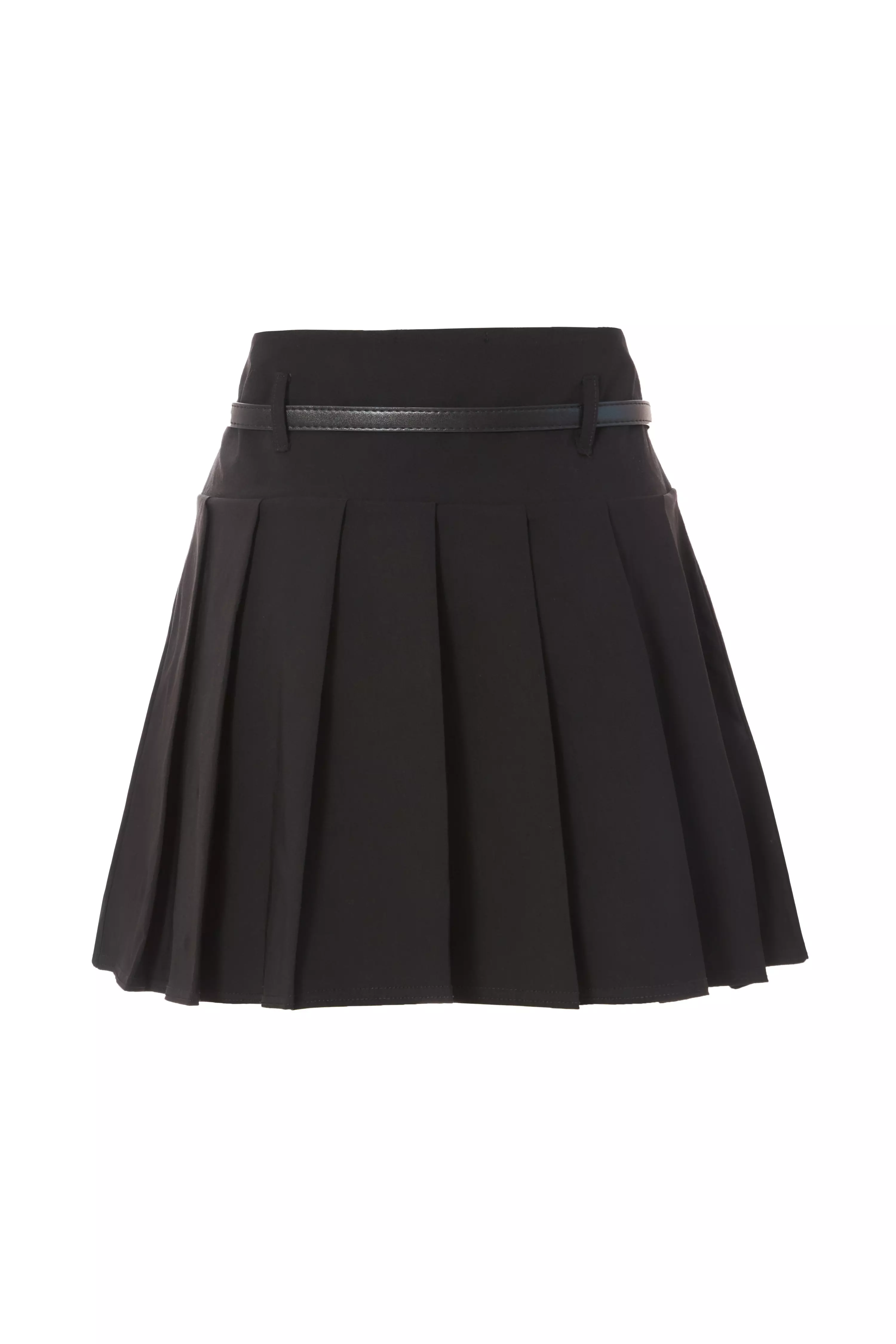 Black Pleated Mini Skirt 