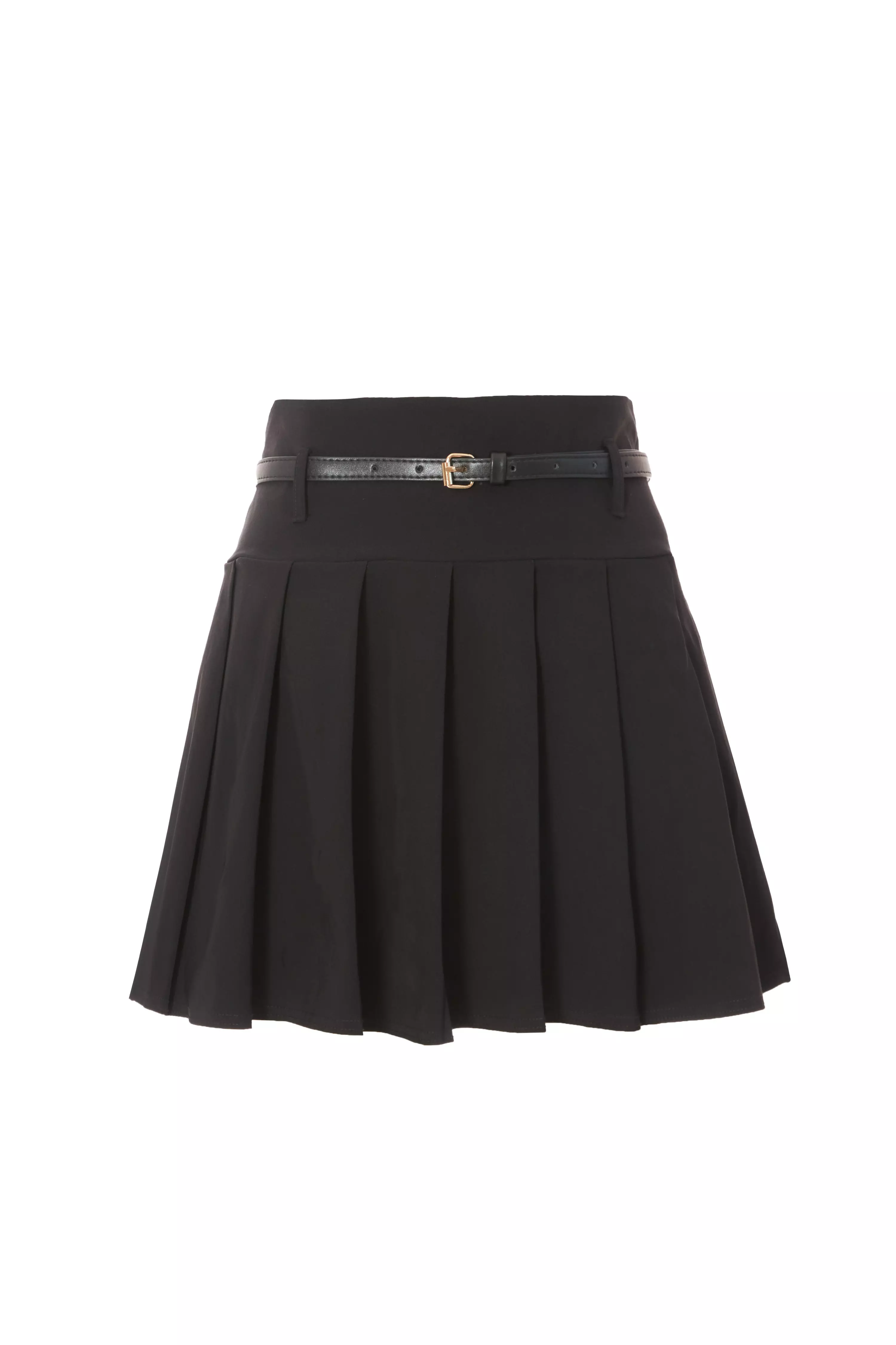 Black Pleated Mini Skirt 