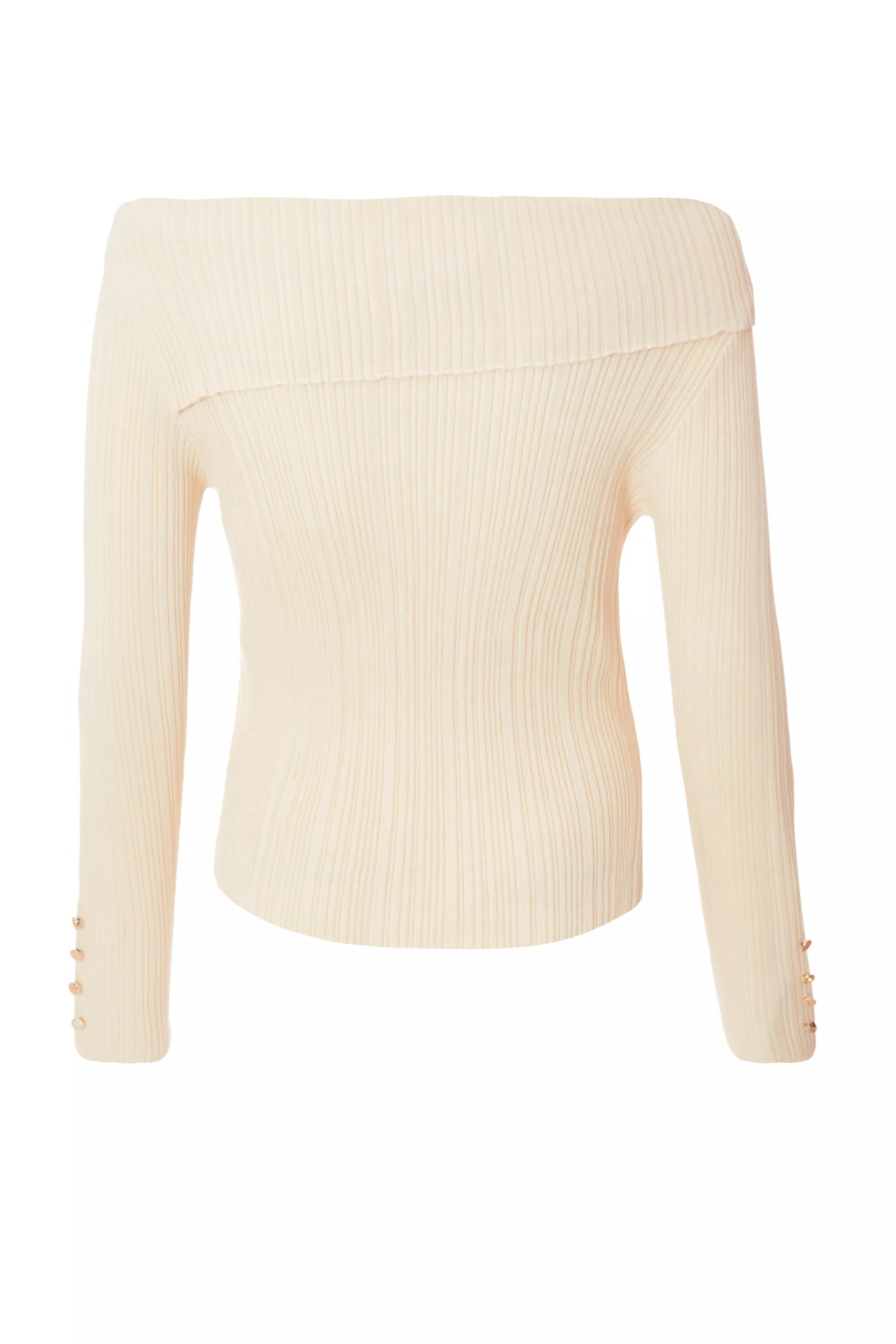 Stone Bardot Knitted Top